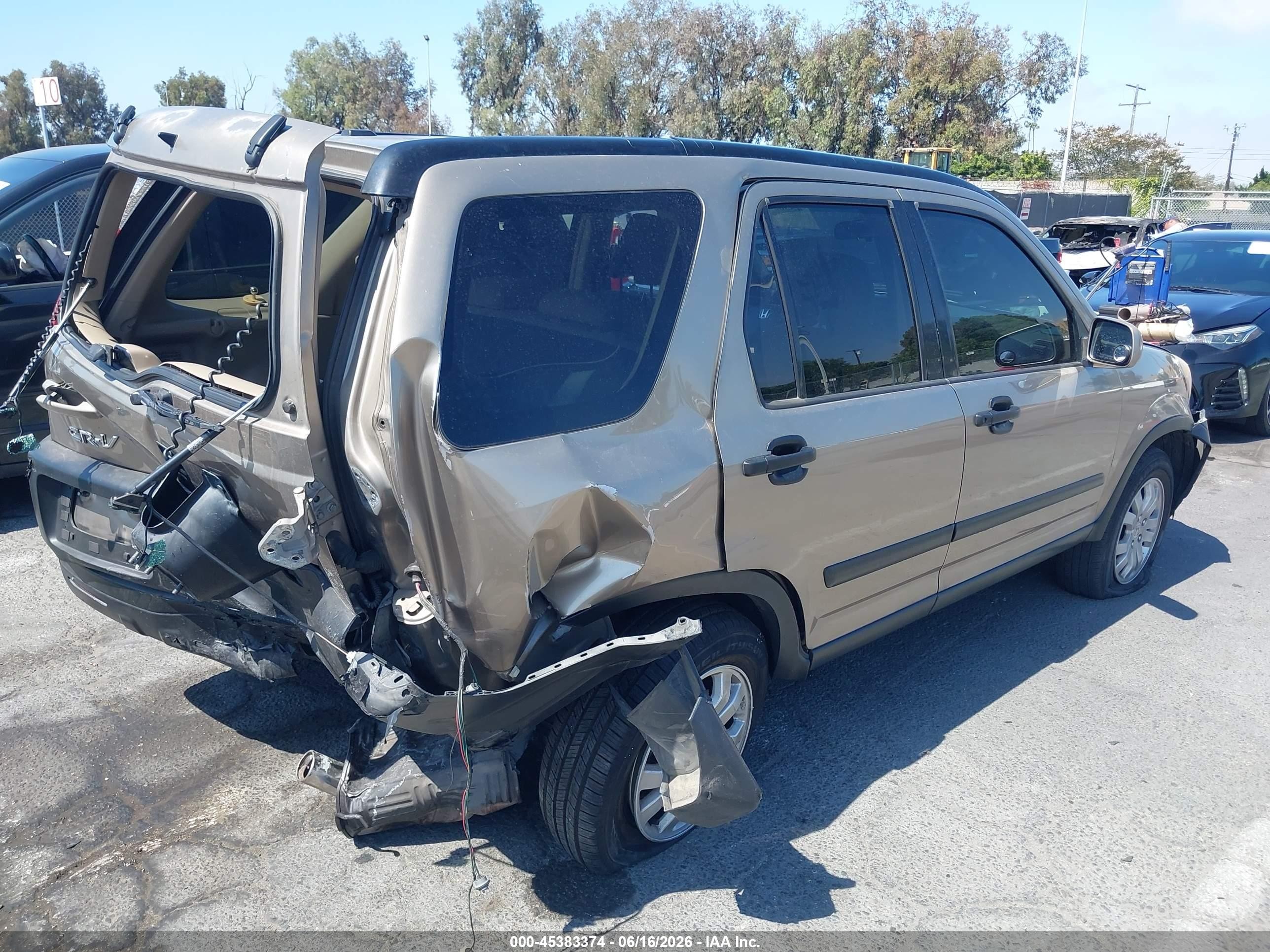 2005 Honda Cr-v Ex Beige vin: JHLRD78845C061875