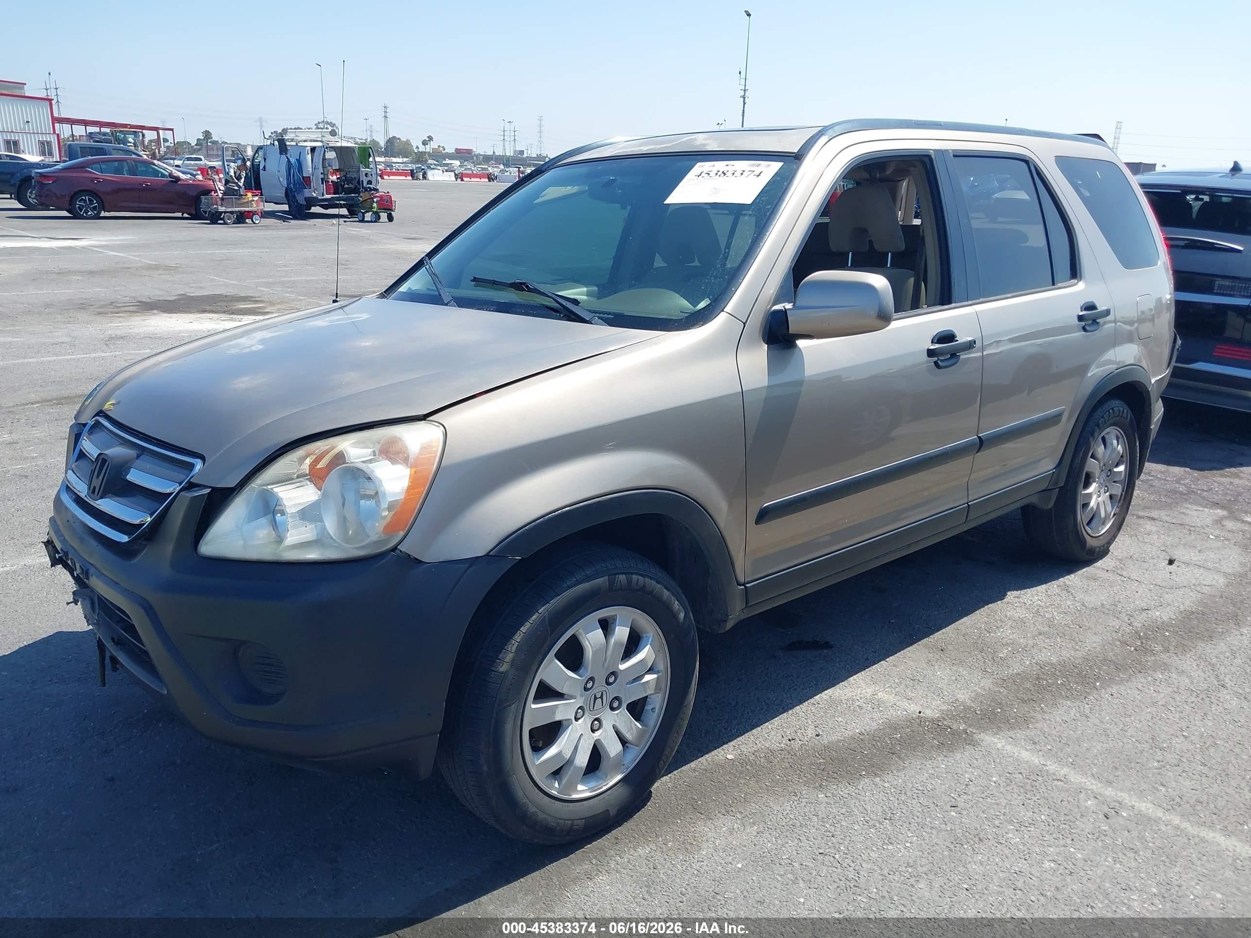 2005 Honda Cr-v Ex Beige vin: JHLRD78845C061875