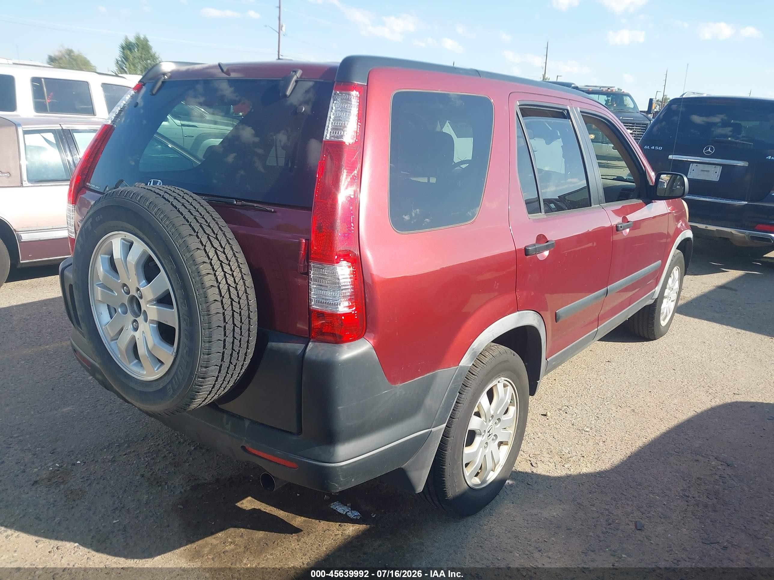 2006 Honda Cr-v Ex Красный vin: JHLRD78846C059559
