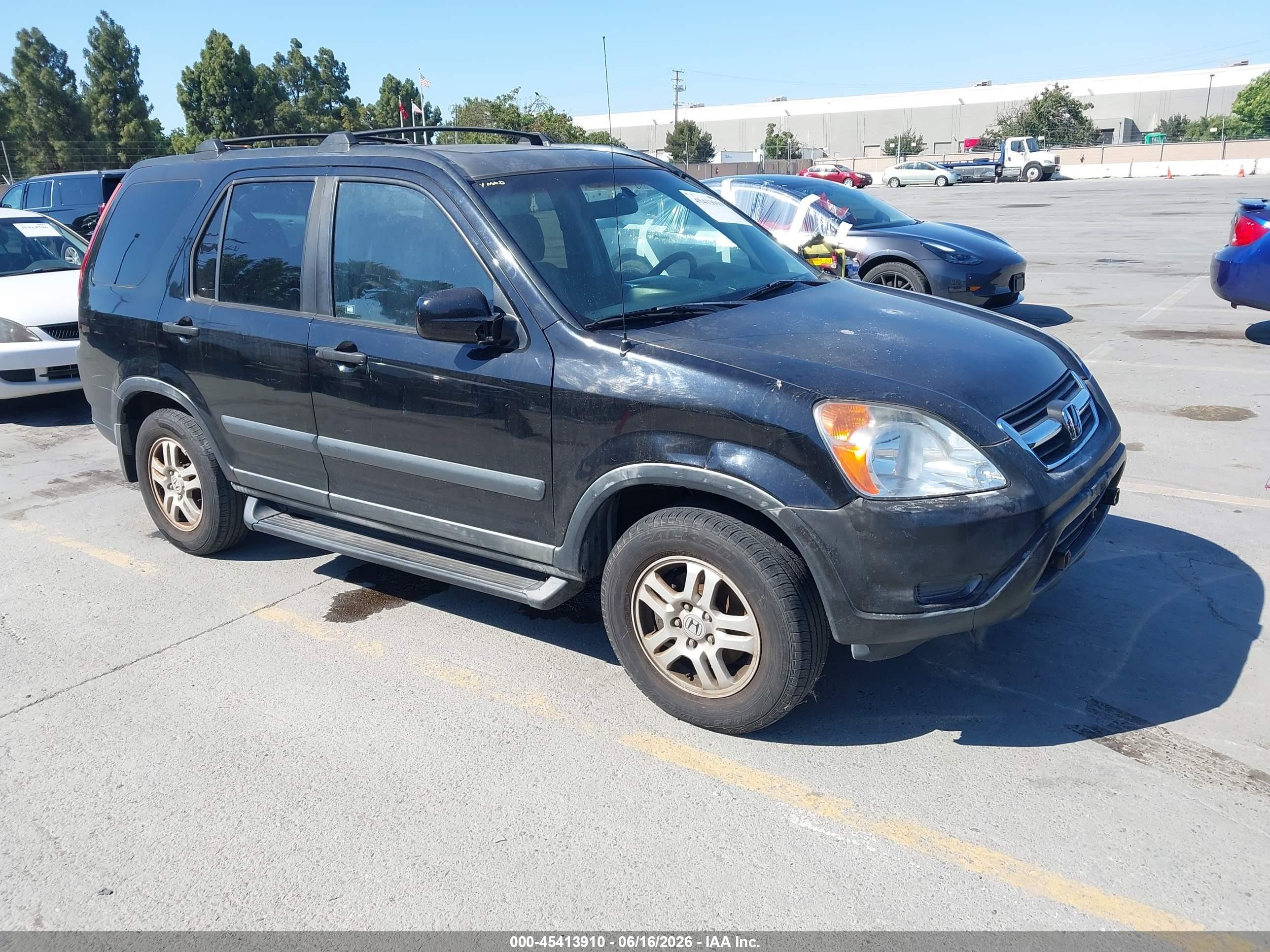 2002 Honda Cr-v Ex Black vin: JHLRD78852C044112
