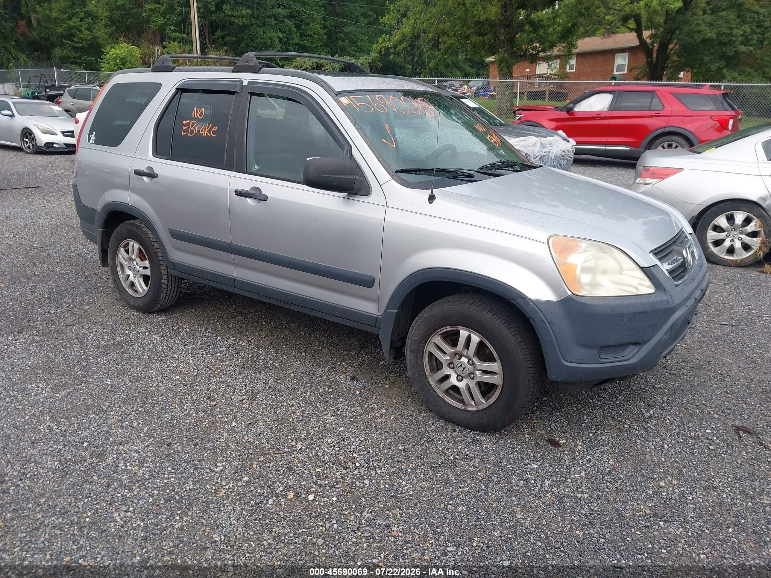 2002 Honda Cr-v Ex Silver vin: JHLRD78852C073755
