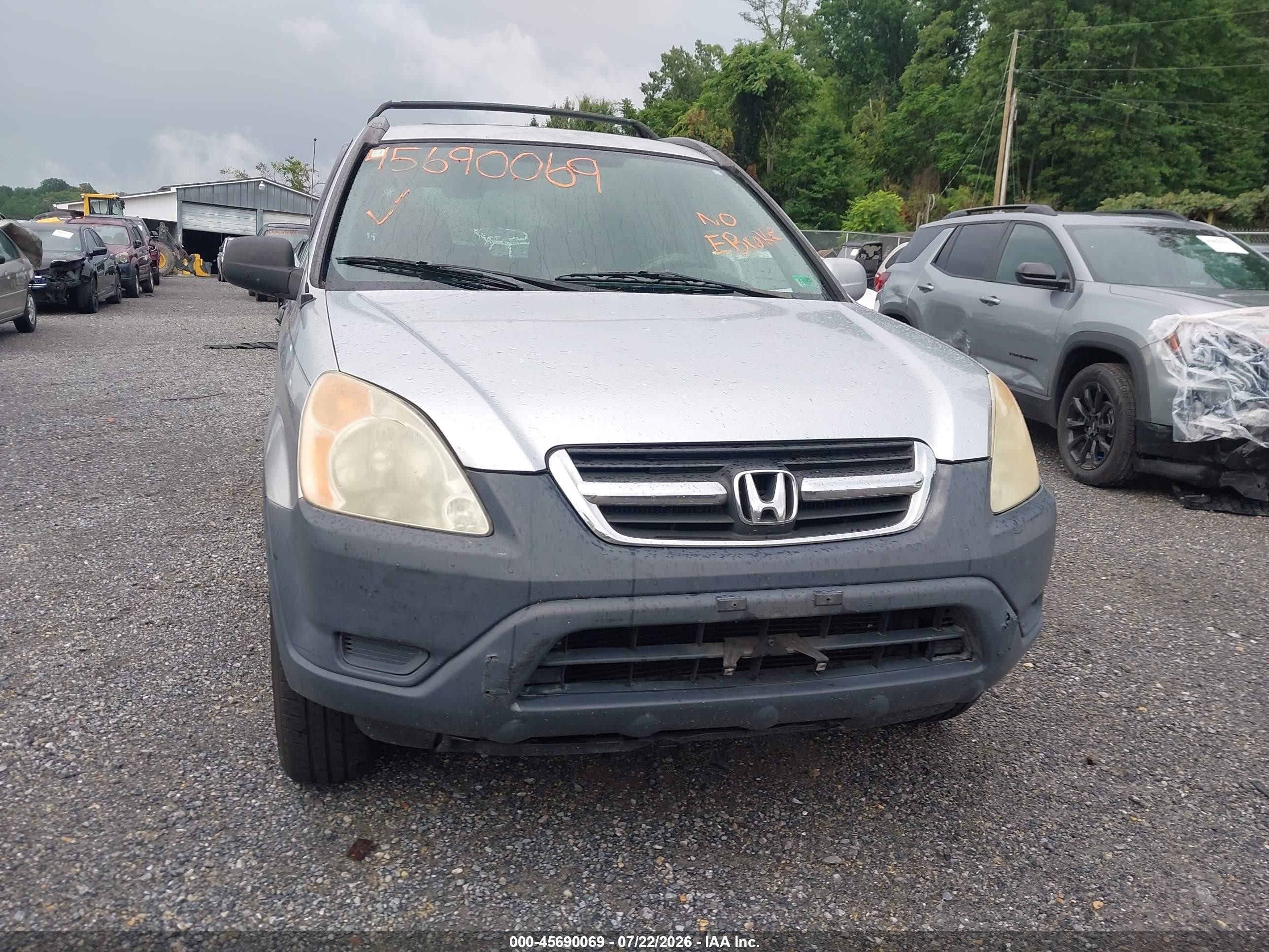 2002 Honda Cr-v Ex Silver vin: JHLRD78852C073755