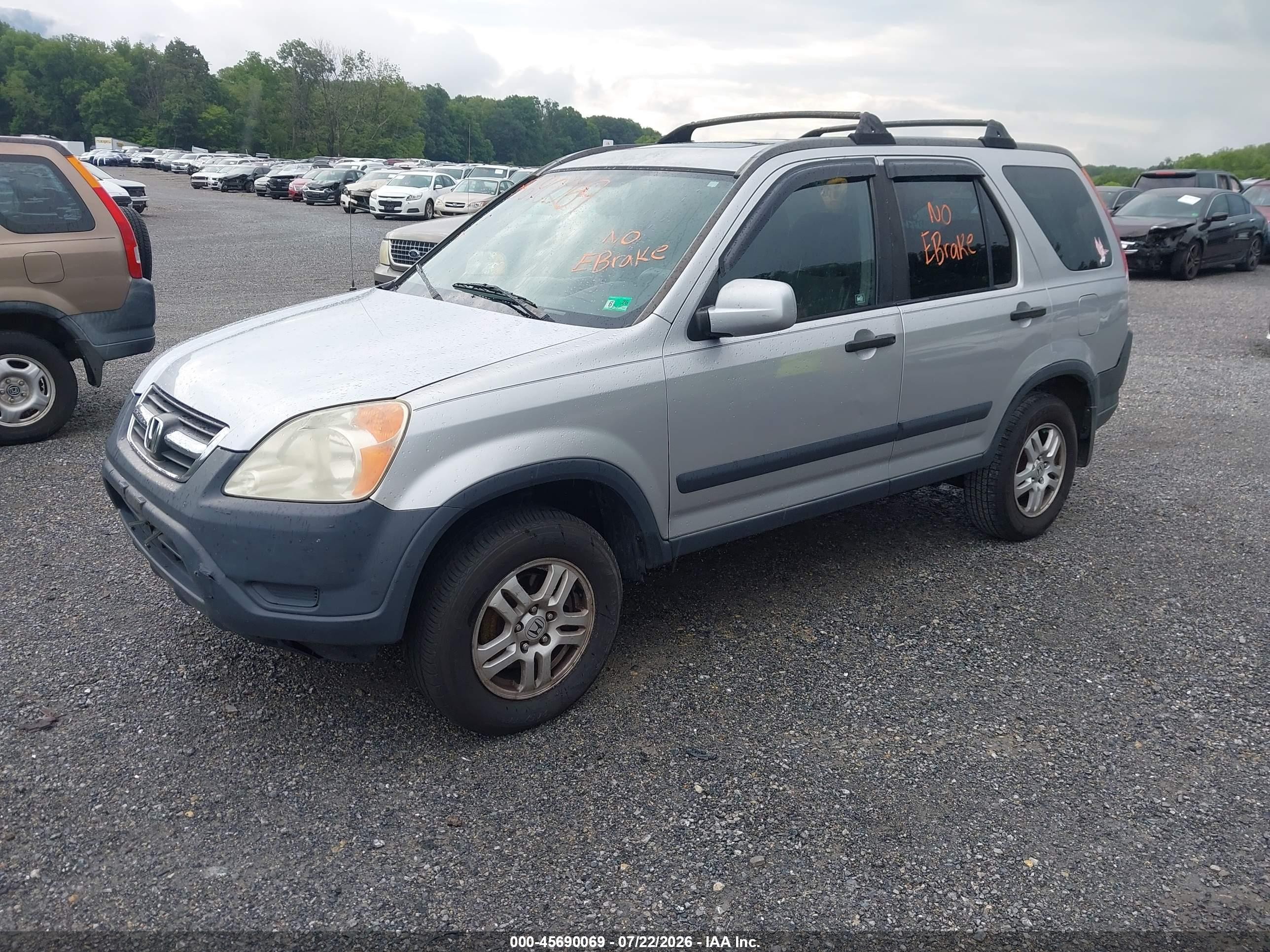 2002 Honda Cr-v Ex Silver vin: JHLRD78852C073755