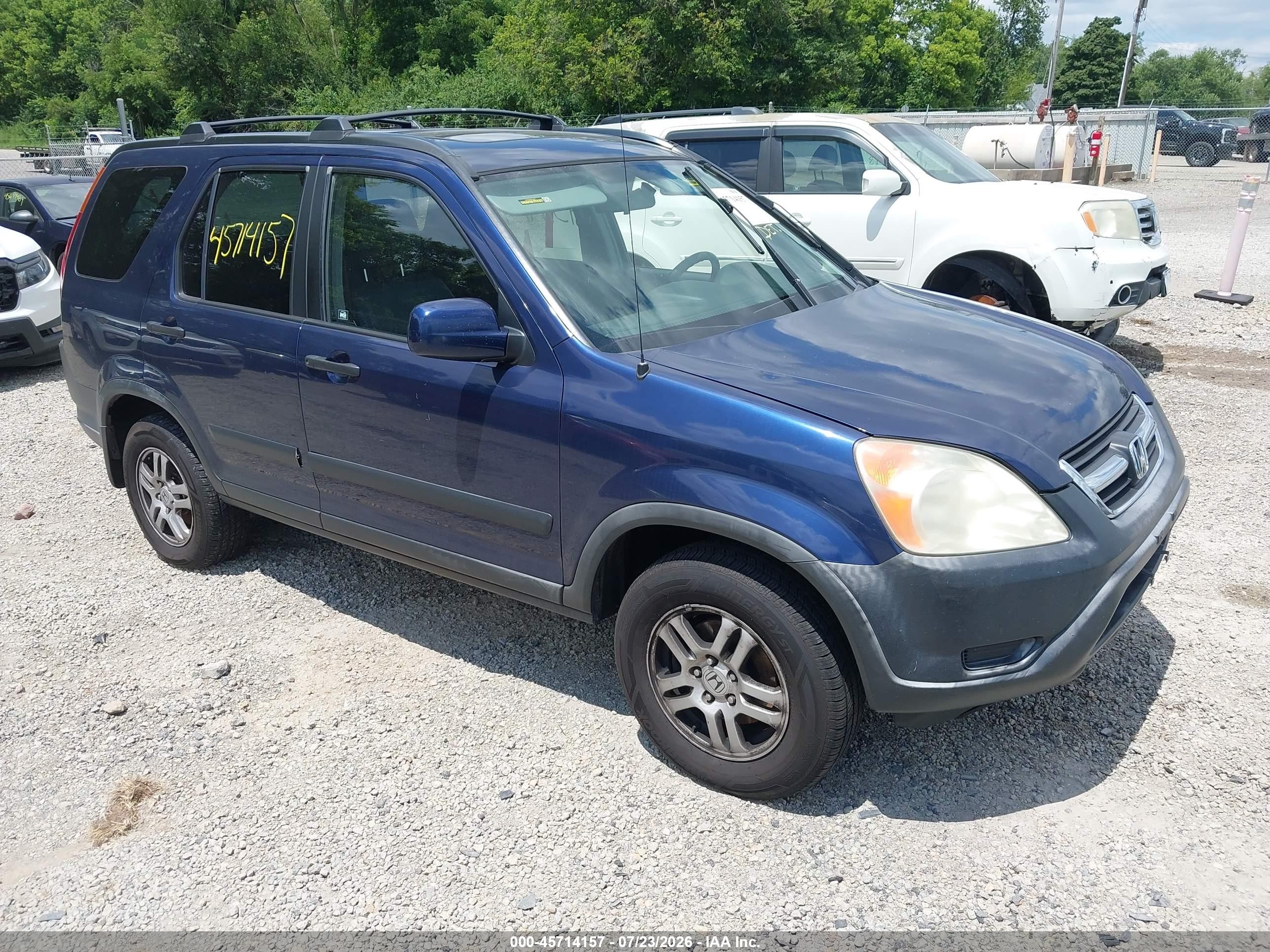 2004 Honda Cr-v Ex Blue vin: JHLRD78854C019438