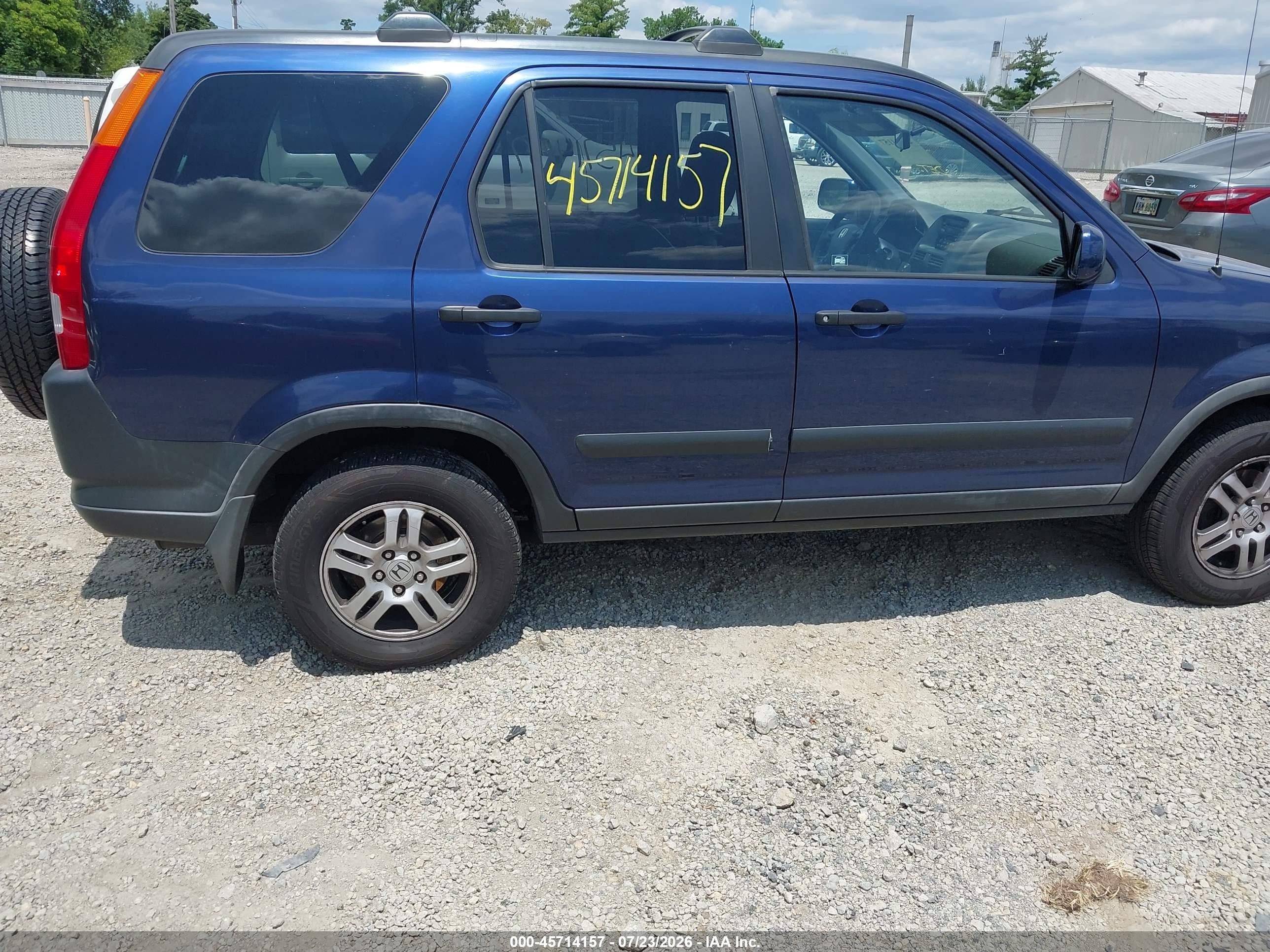 2004 Honda Cr-v Ex Blue vin: JHLRD78854C019438