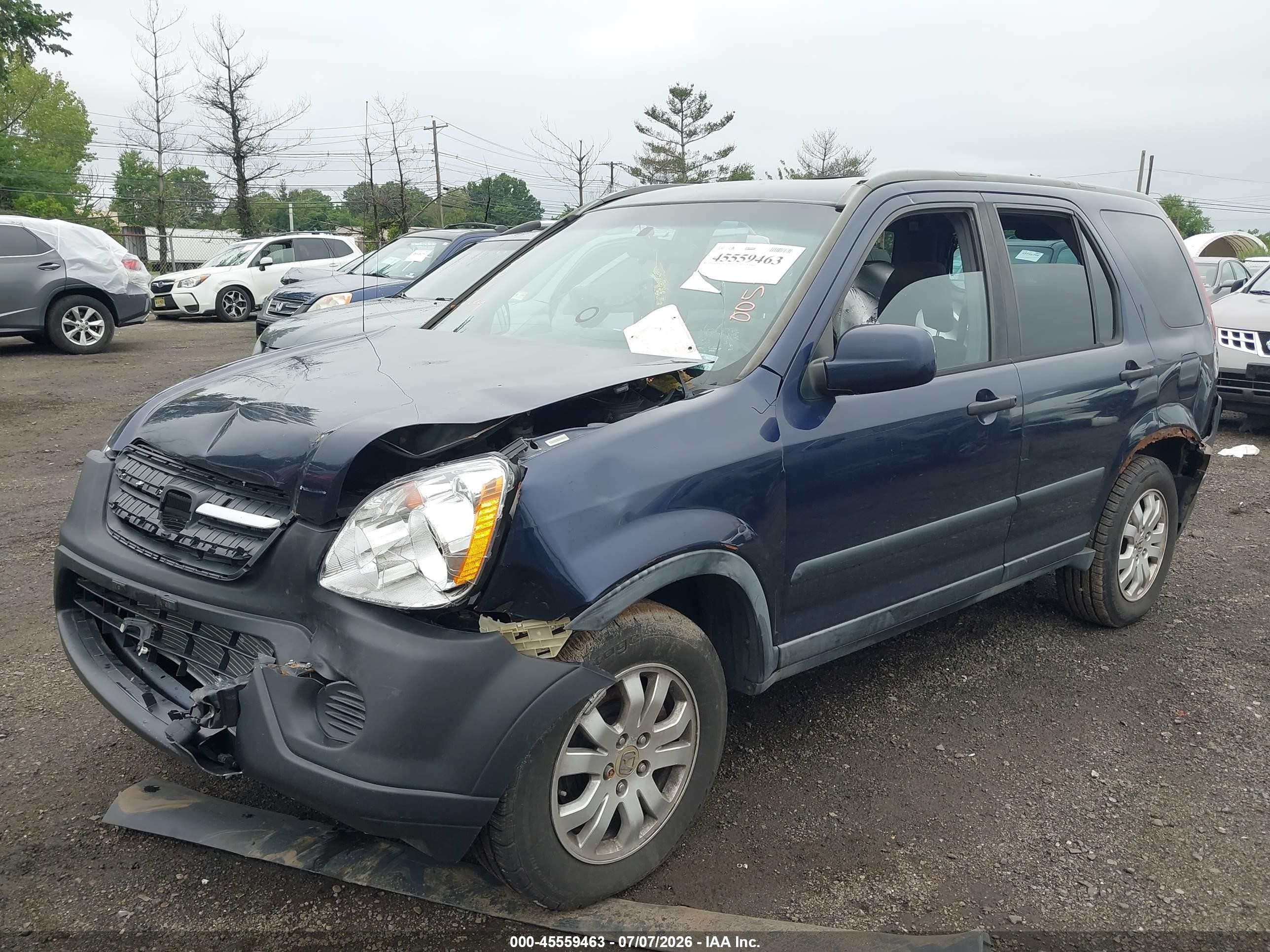 2006 Honda Cr-v Ex Blue vin: JHLRD78856C005591