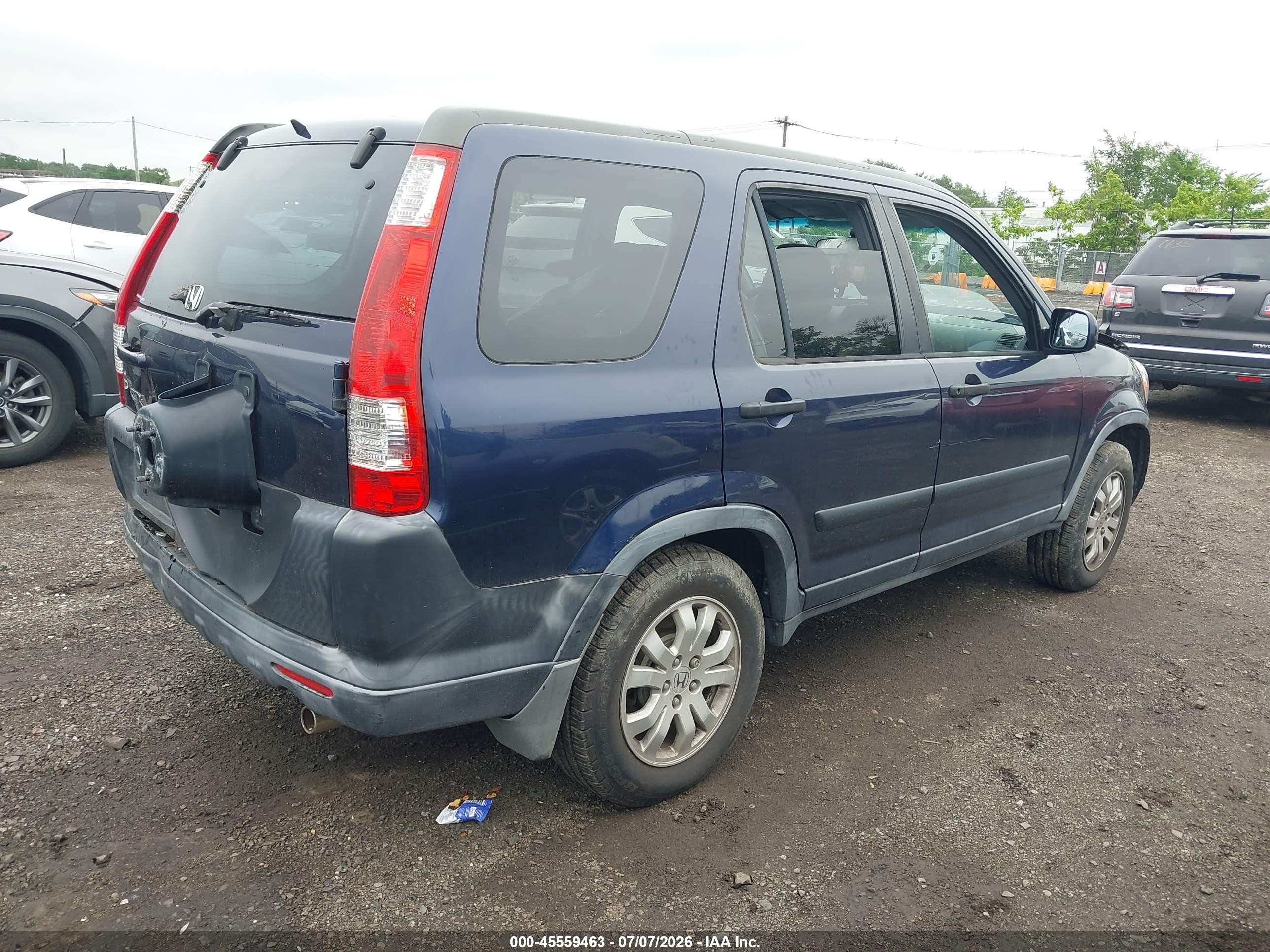 2006 Honda Cr-v Ex Blue vin: JHLRD78856C005591
