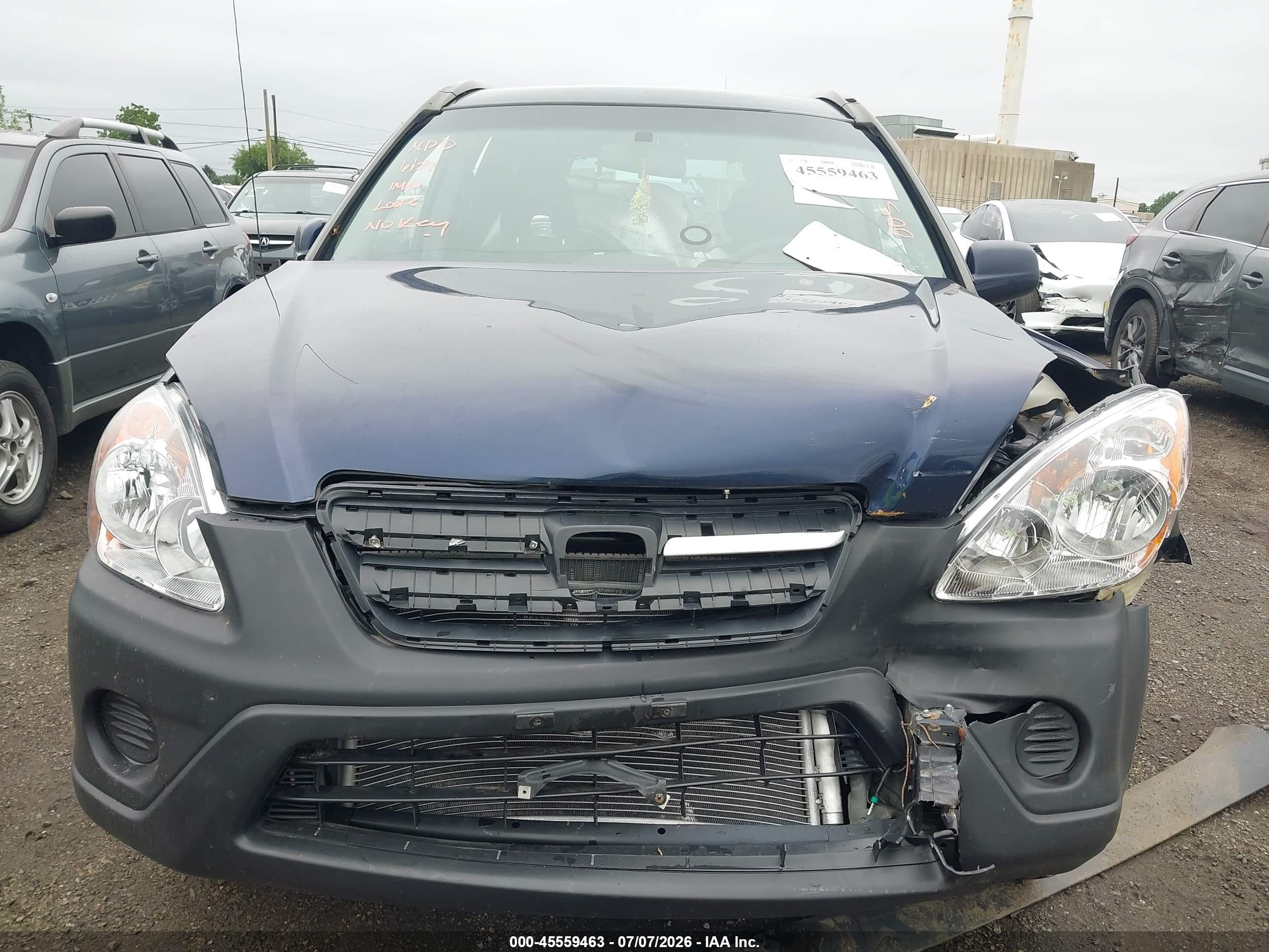 2006 Honda Cr-v Ex Blue vin: JHLRD78856C005591