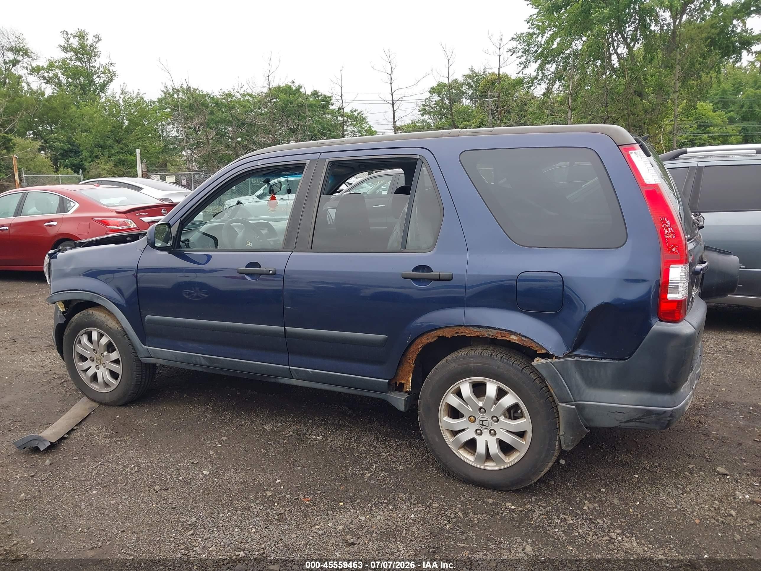 2006 Honda Cr-v Ex Blue vin: JHLRD78856C005591
