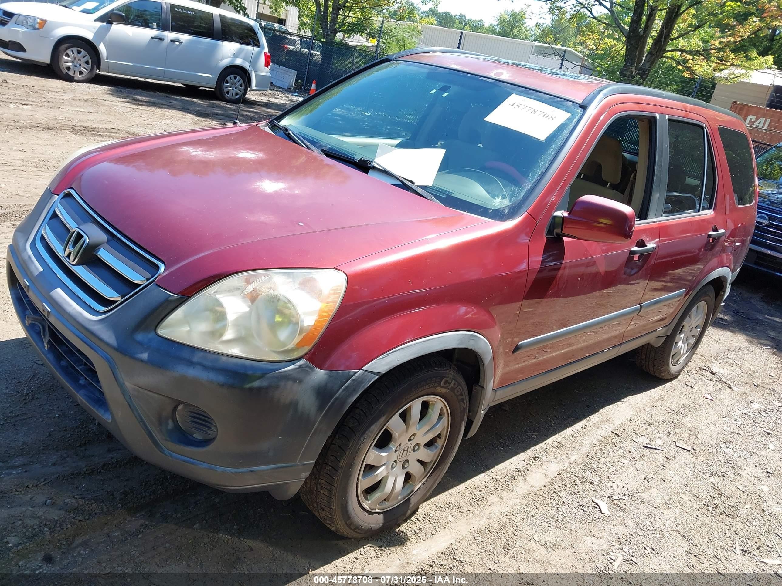 2006 Honda Cr-v Ex Burgundy vin: JHLRD78856C015828