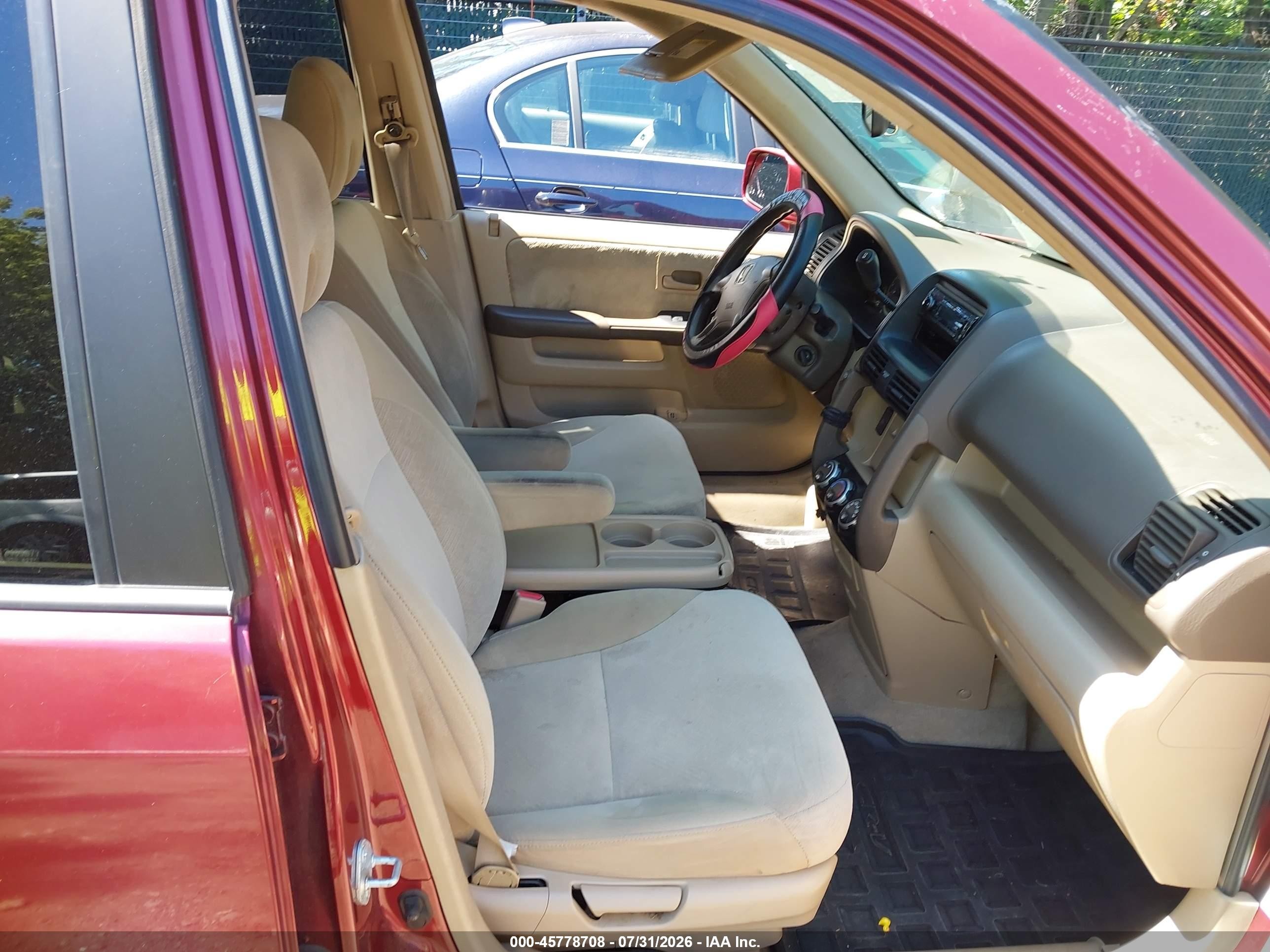 2006 Honda Cr-v Ex Burgundy vin: JHLRD78856C015828