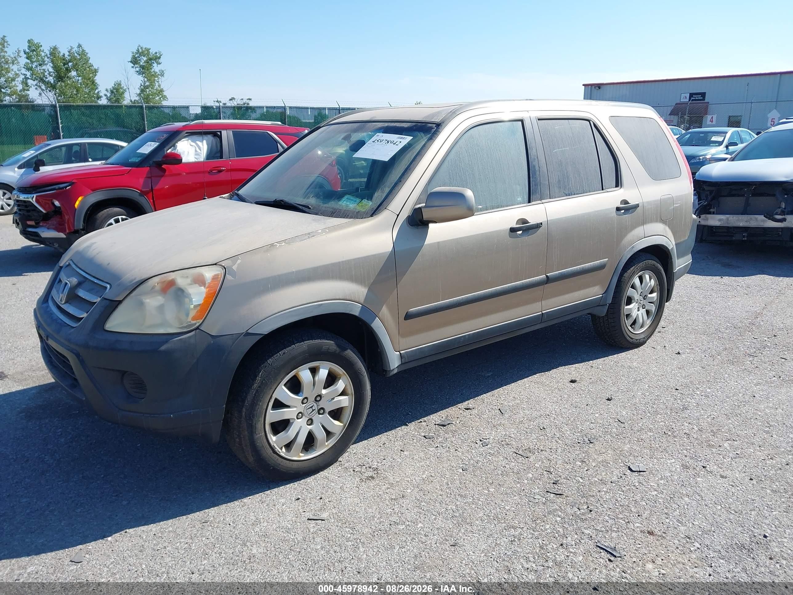 2006 Honda Cr-v Ex Tan vin: JHLRD78856C042933