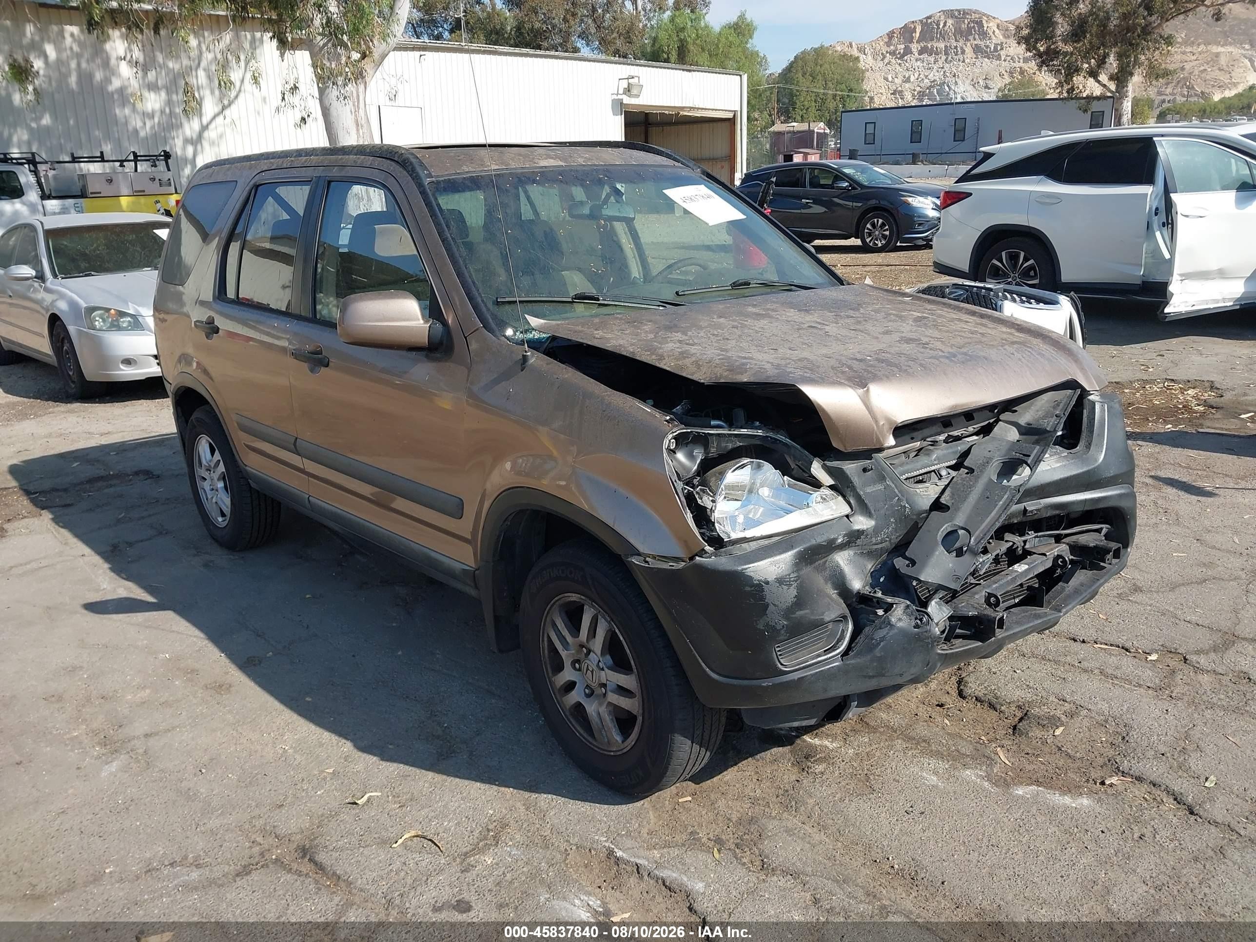 2003 Honda Cr-v Ex Champagne vin: JHLRD78863C016059