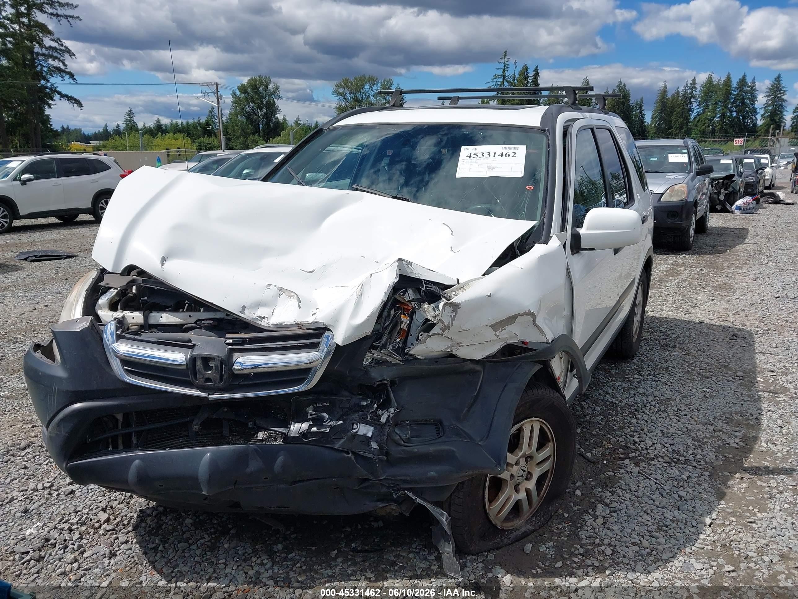 2003 Honda Cr-v Ex White vin: JHLRD78863C016563