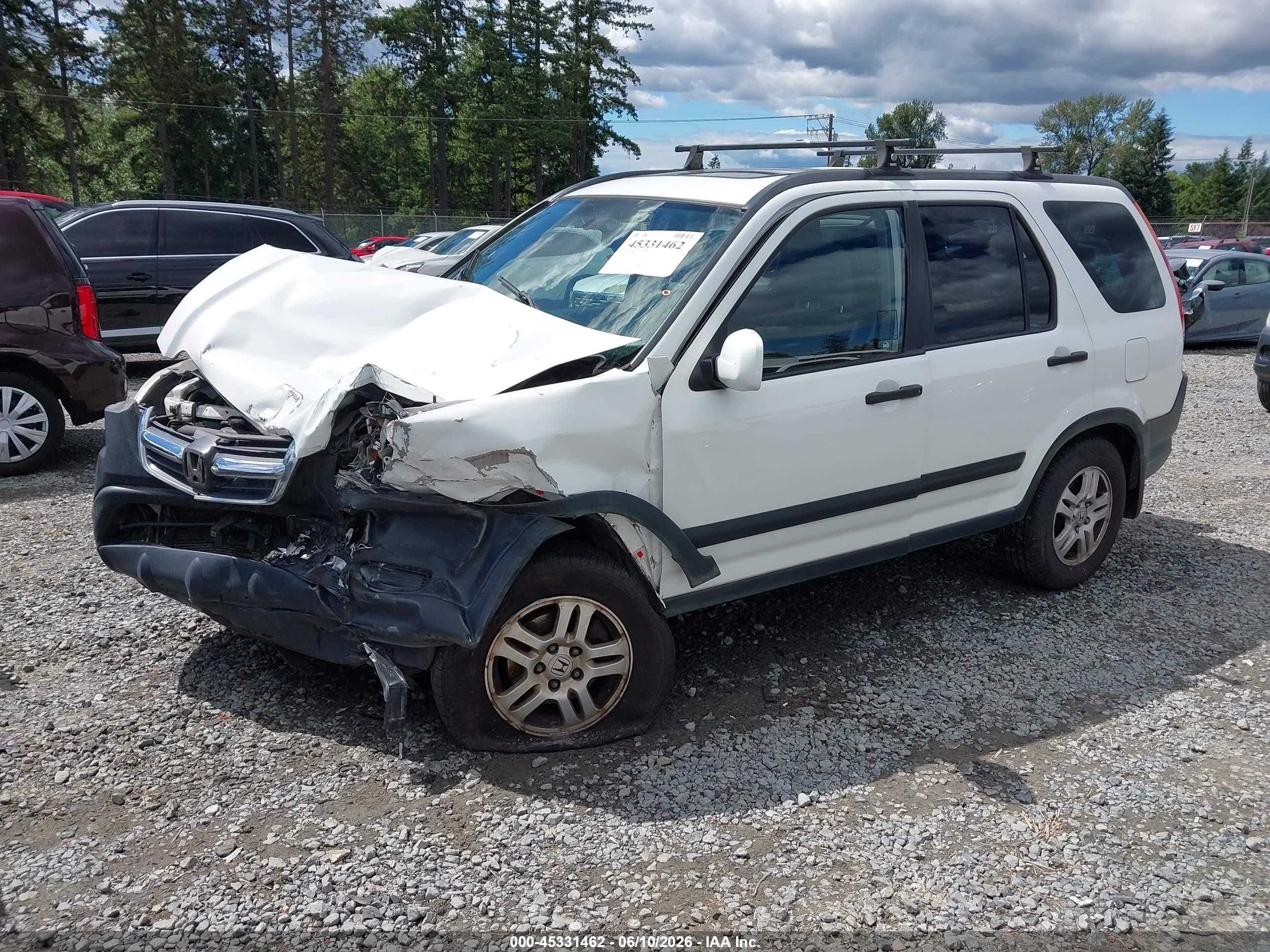 2003 Honda Cr-v Ex White vin: JHLRD78863C016563