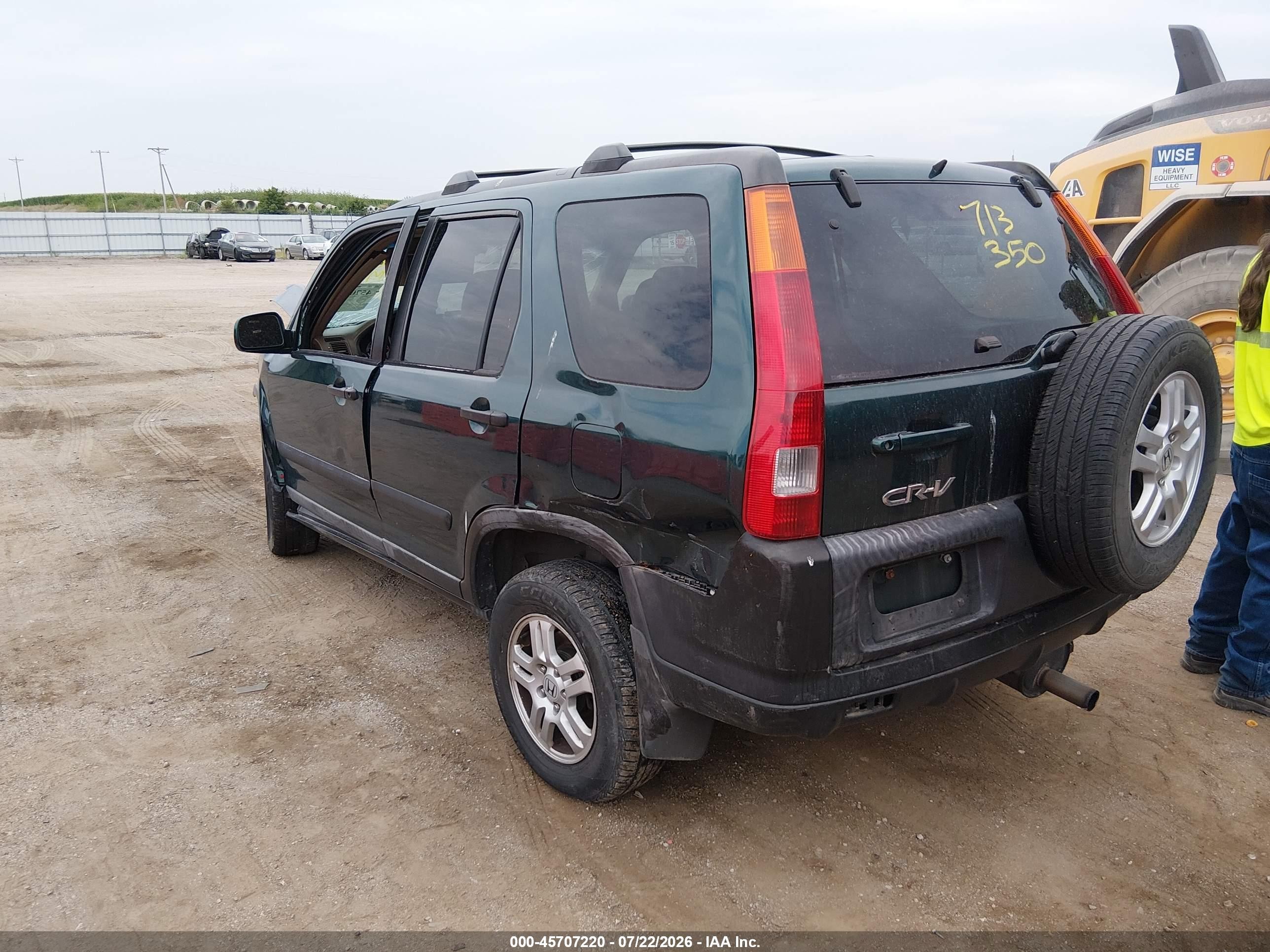 2003 Honda Cr-v Ex Green vin: JHLRD78863C020550