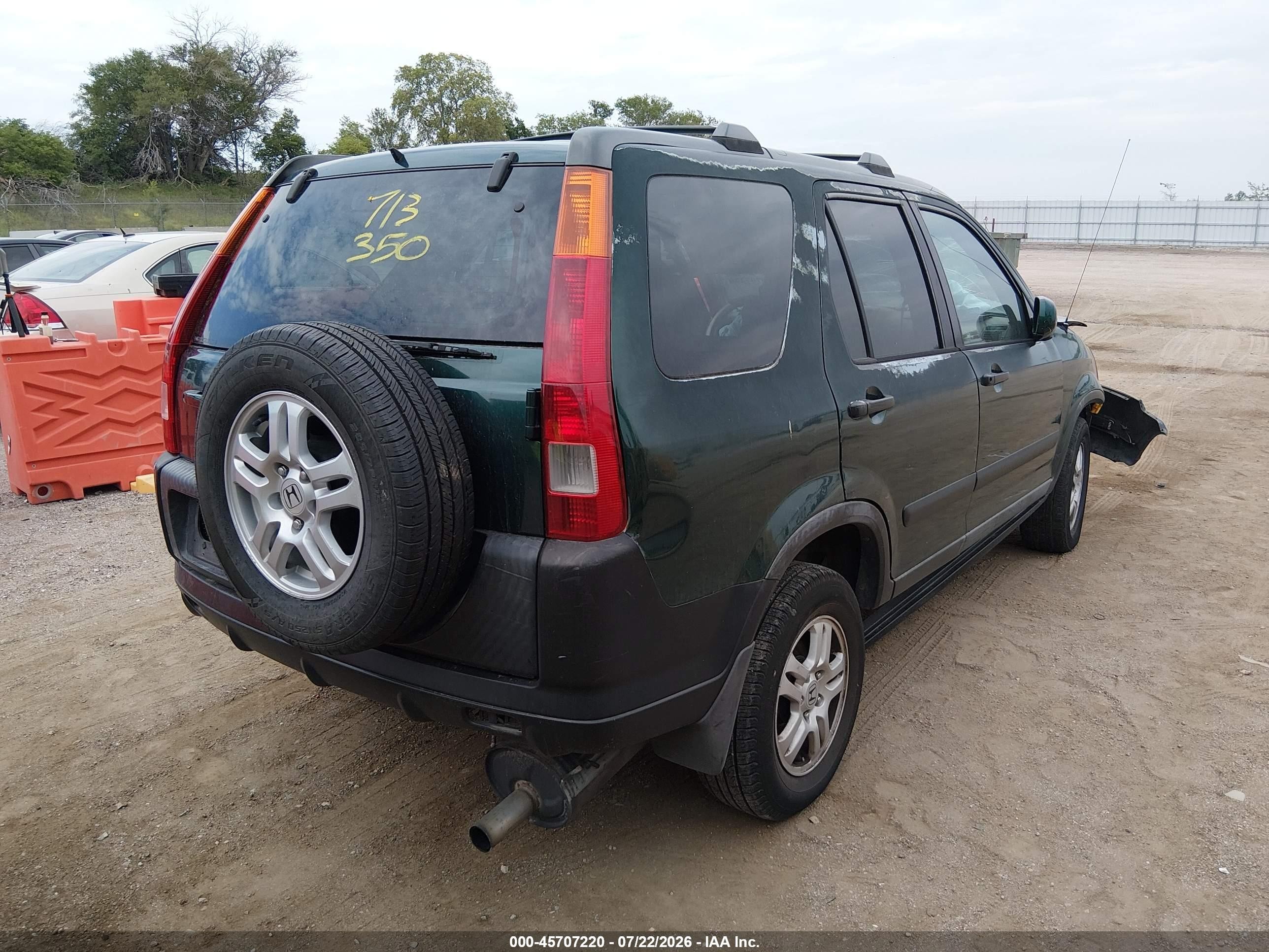 2003 Honda Cr-v Ex Green vin: JHLRD78863C020550
