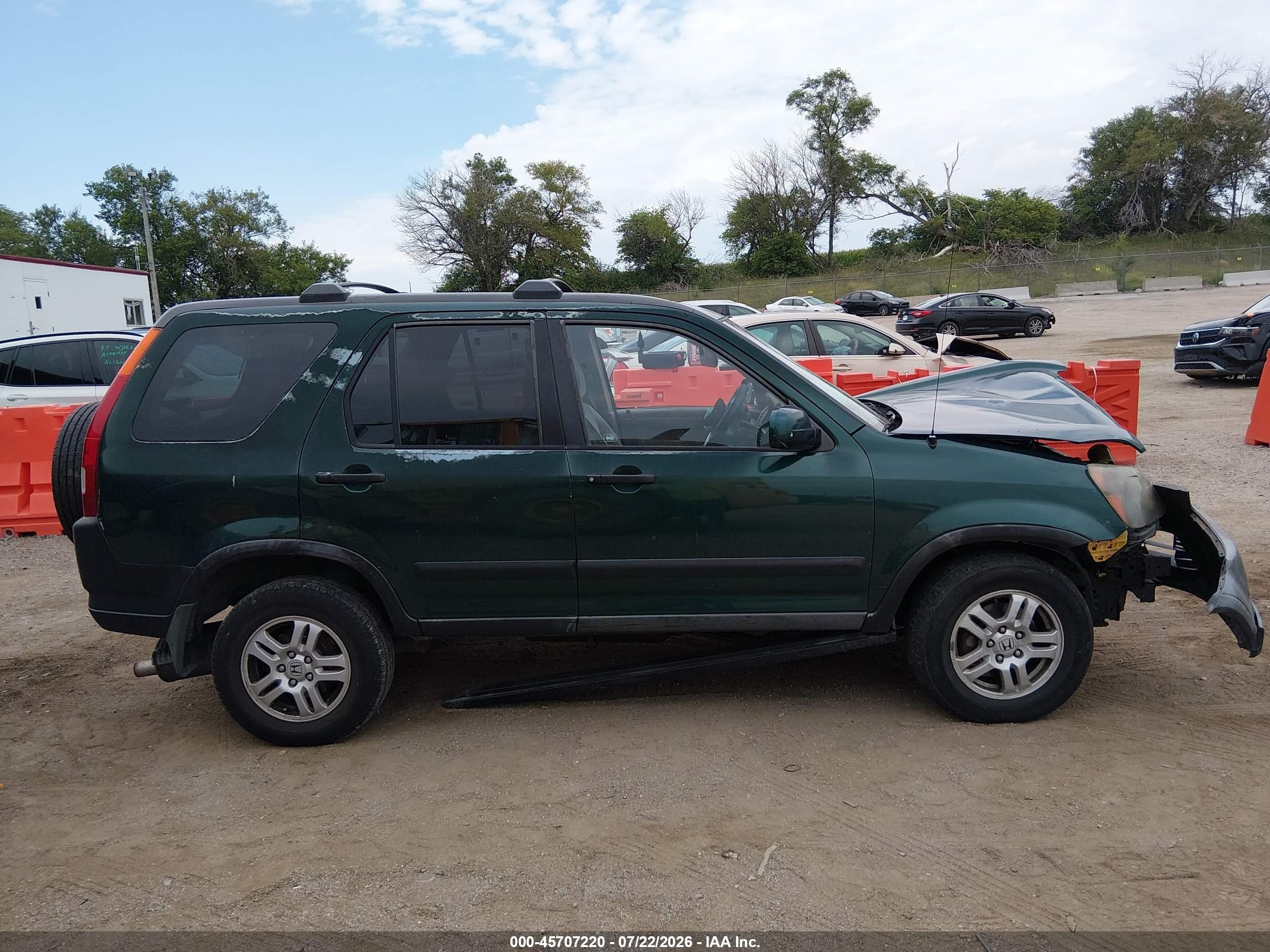 2003 Honda Cr-v Ex Green vin: JHLRD78863C020550