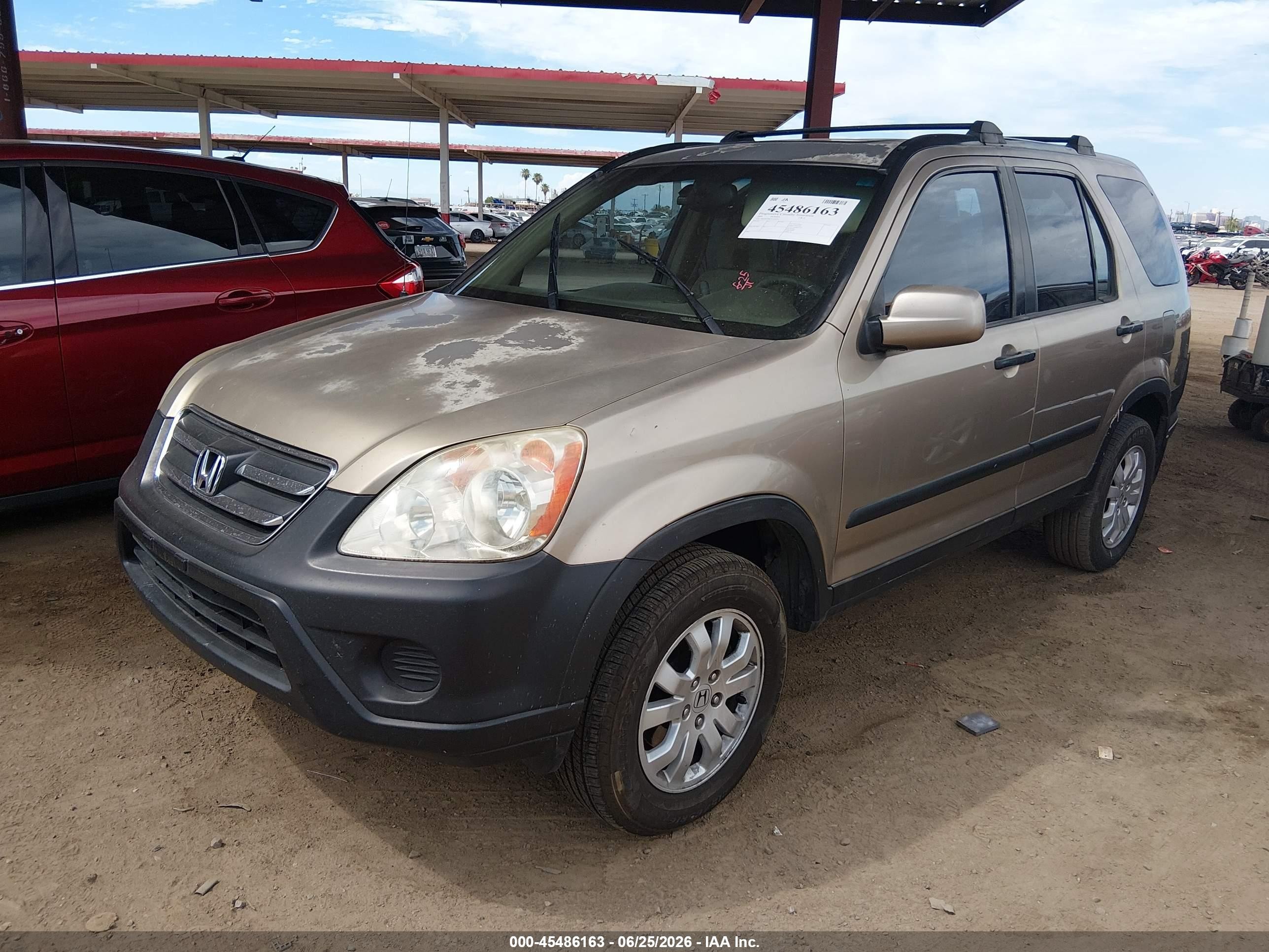2005 Honda Cr-v Ex Champagne vin: JHLRD78865C026870