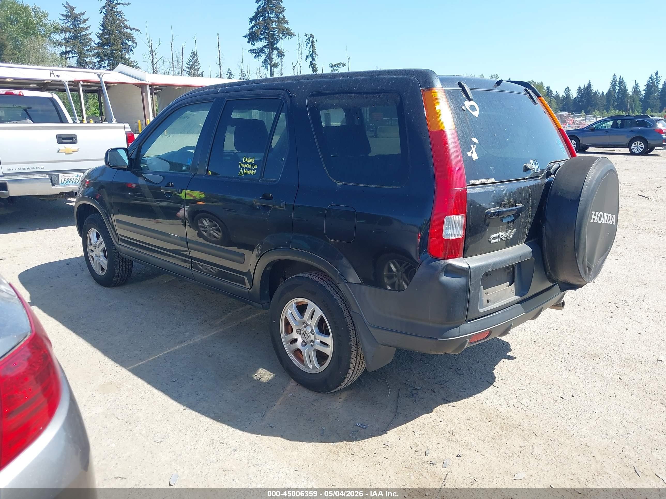2002 Honda Cr-v Ex Black vin: JHLRD78872C011998