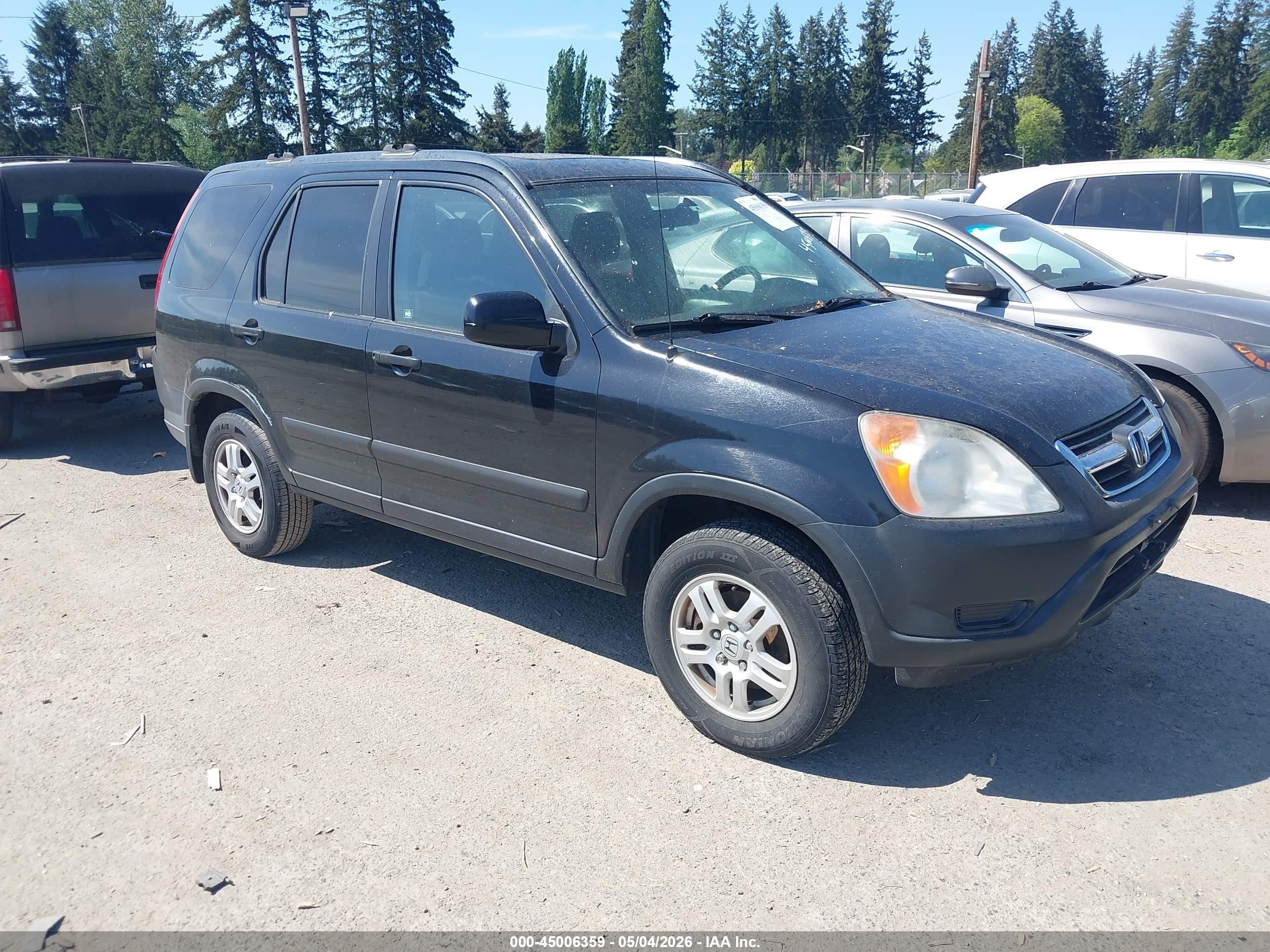 2002 Honda Cr-v Ex Black vin: JHLRD78872C011998