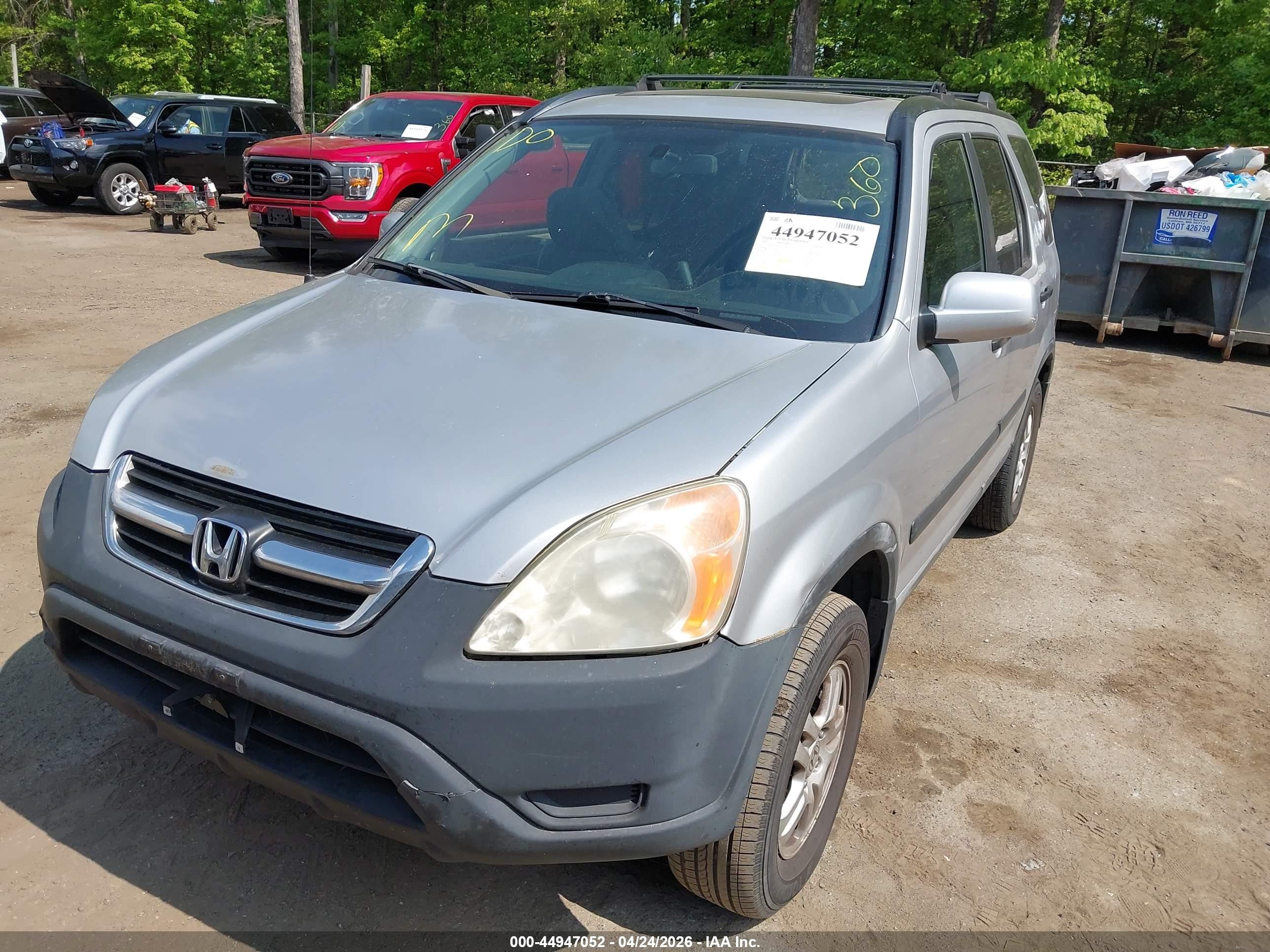 2002 Honda Cr-v Ex Silver vin: JHLRD78872C014948