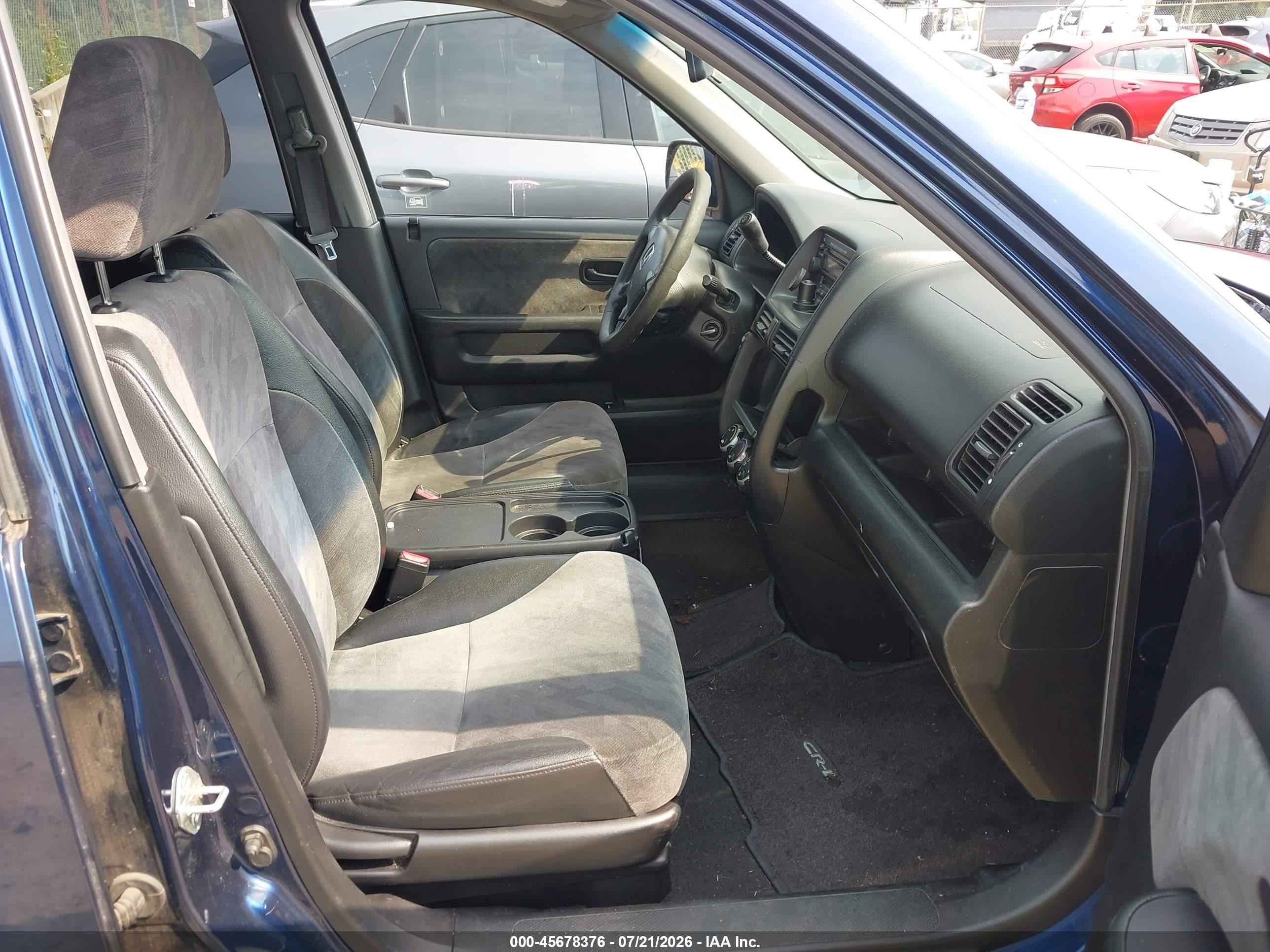 2003 Honda Cr-v Ex Blue vin: JHLRD78873C027863