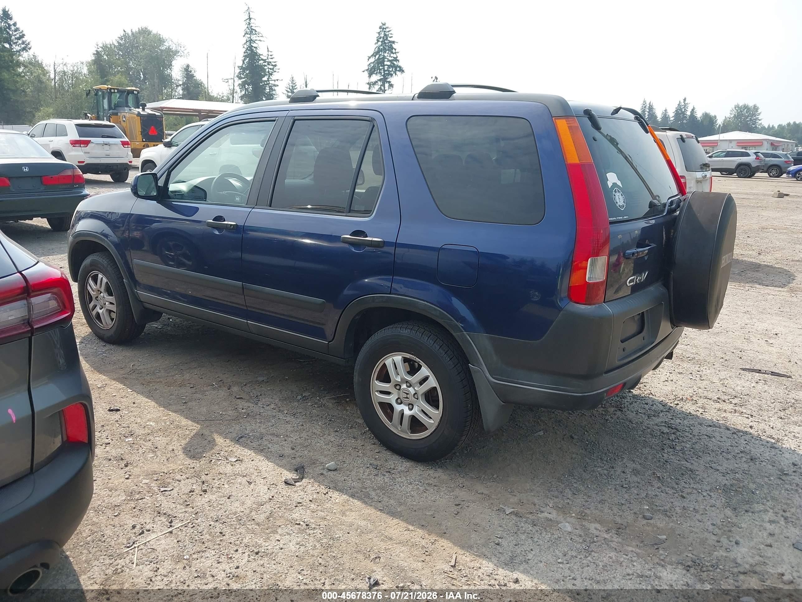 2003 Honda Cr-v Ex Blue vin: JHLRD78873C027863