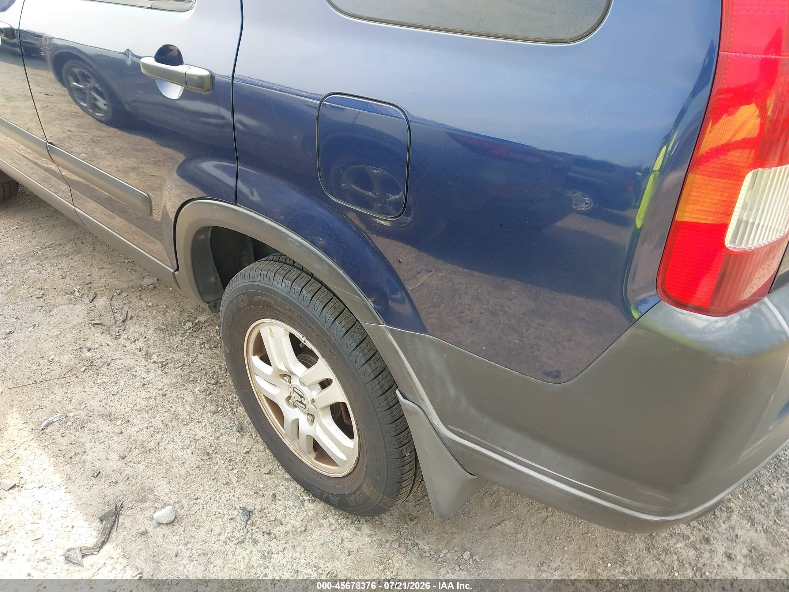 2003 Honda Cr-v Ex Blue vin: JHLRD78873C027863