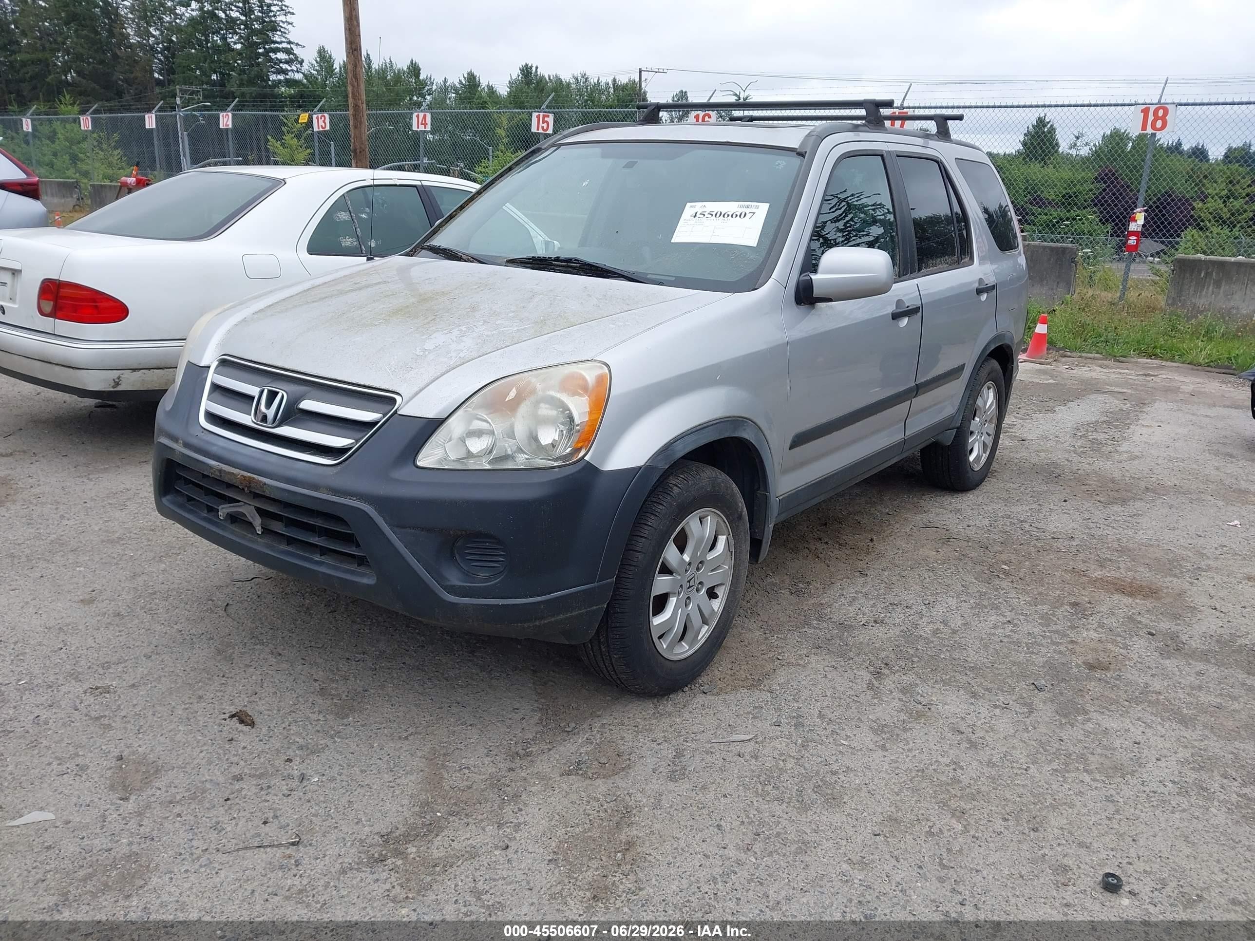 2006 Honda Cr-v Ex Silver vin: JHLRD78876C009786