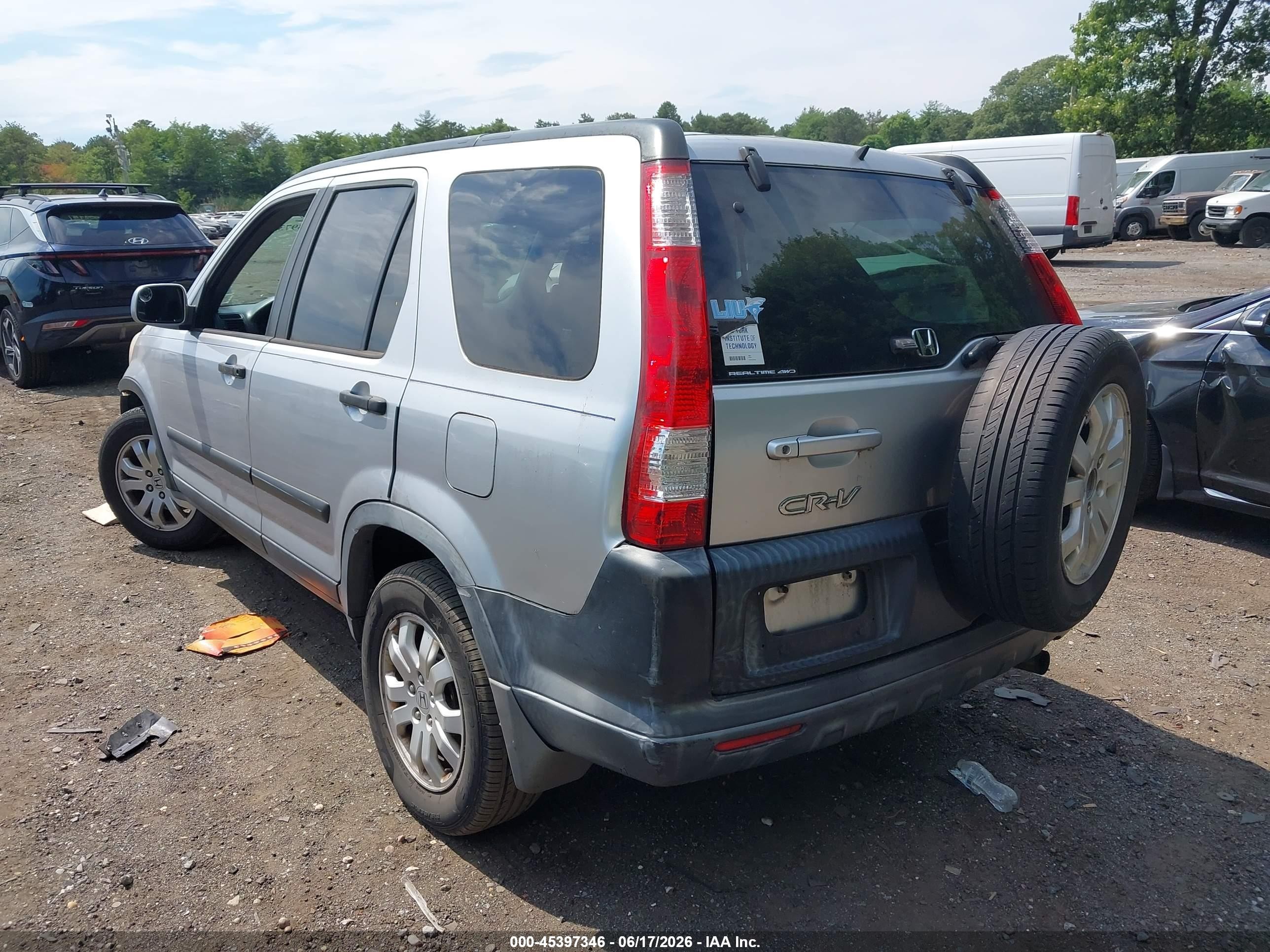 2006 Honda Cr-v Ex Silver vin: JHLRD78876C043694