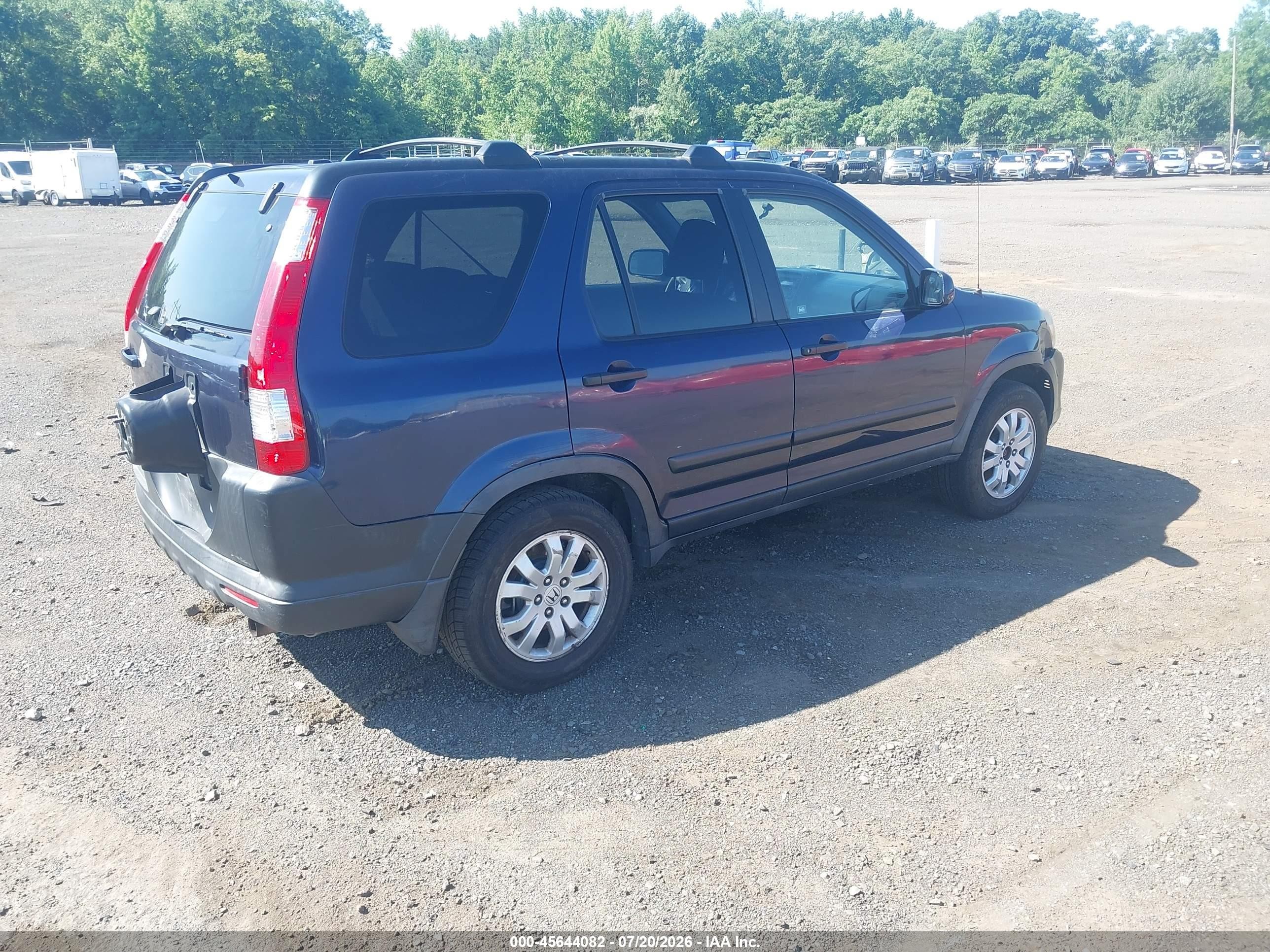 2006 Honda Cr-v Ex Blue vin: JHLRD78876C043713