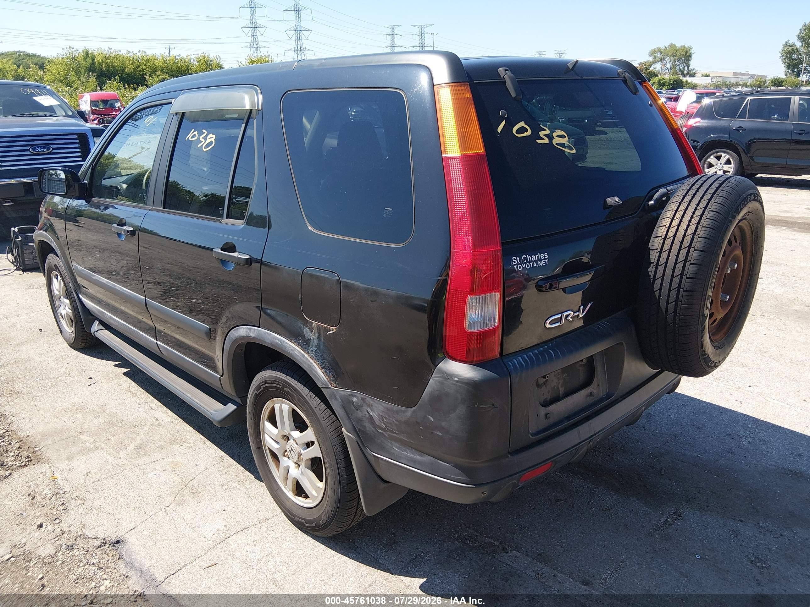 2003 Honda Cr-v Ex Black vin: JHLRD78883C013051