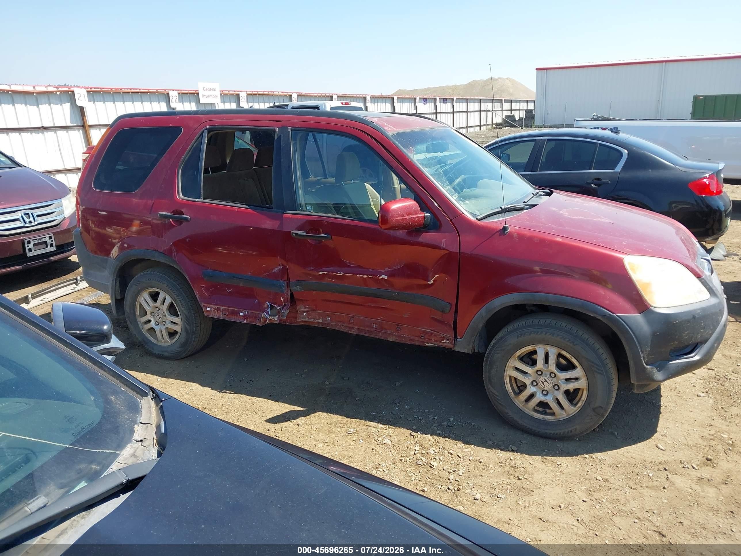 2004 Honda Cr-v Ex Red vin: JHLRD78884C025265