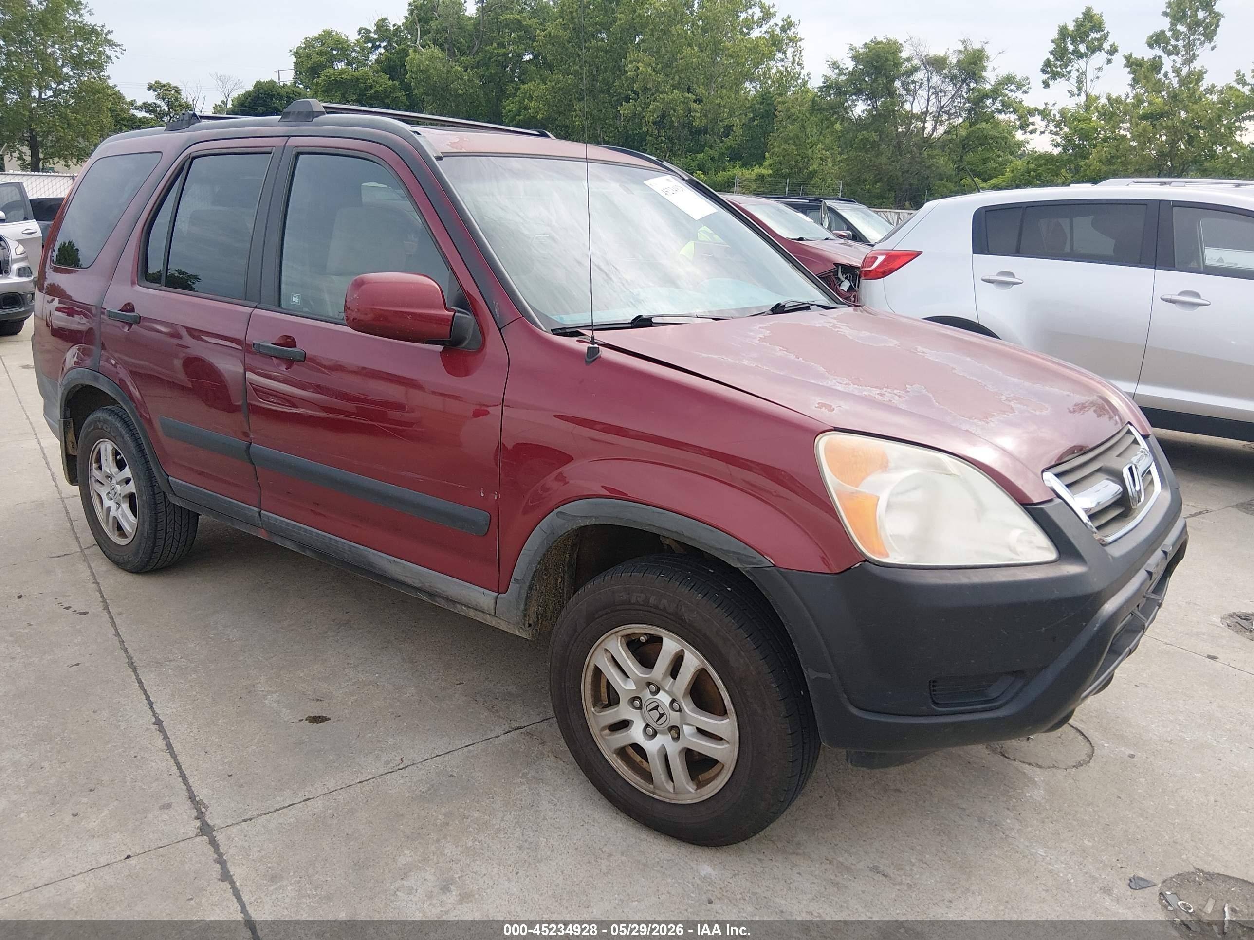 2004 Honda Cr-v Ex Красный vin: JHLRD78884C043832