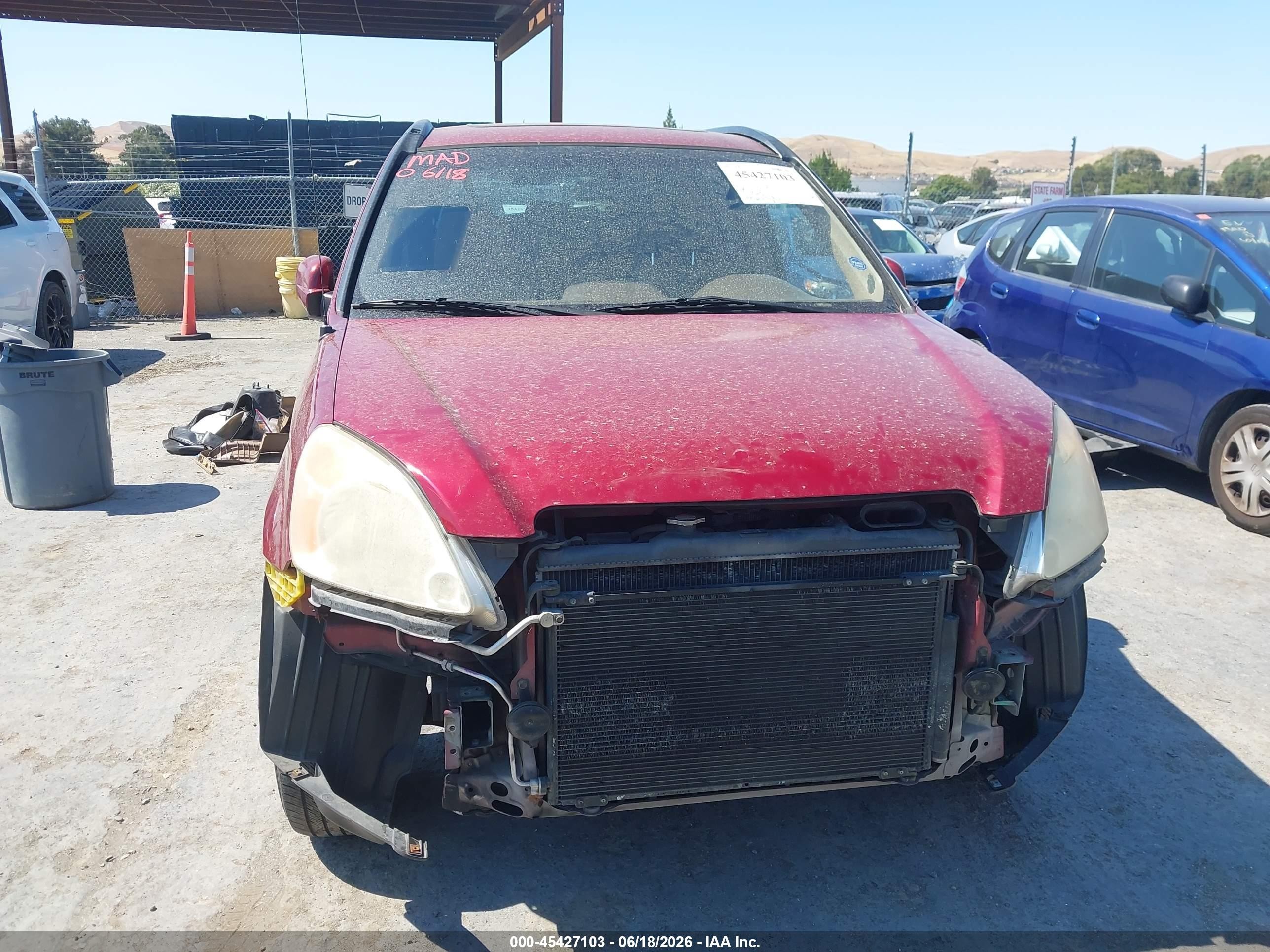 2004 Honda Cr-v Ex Red vin: JHLRD78884C057634
