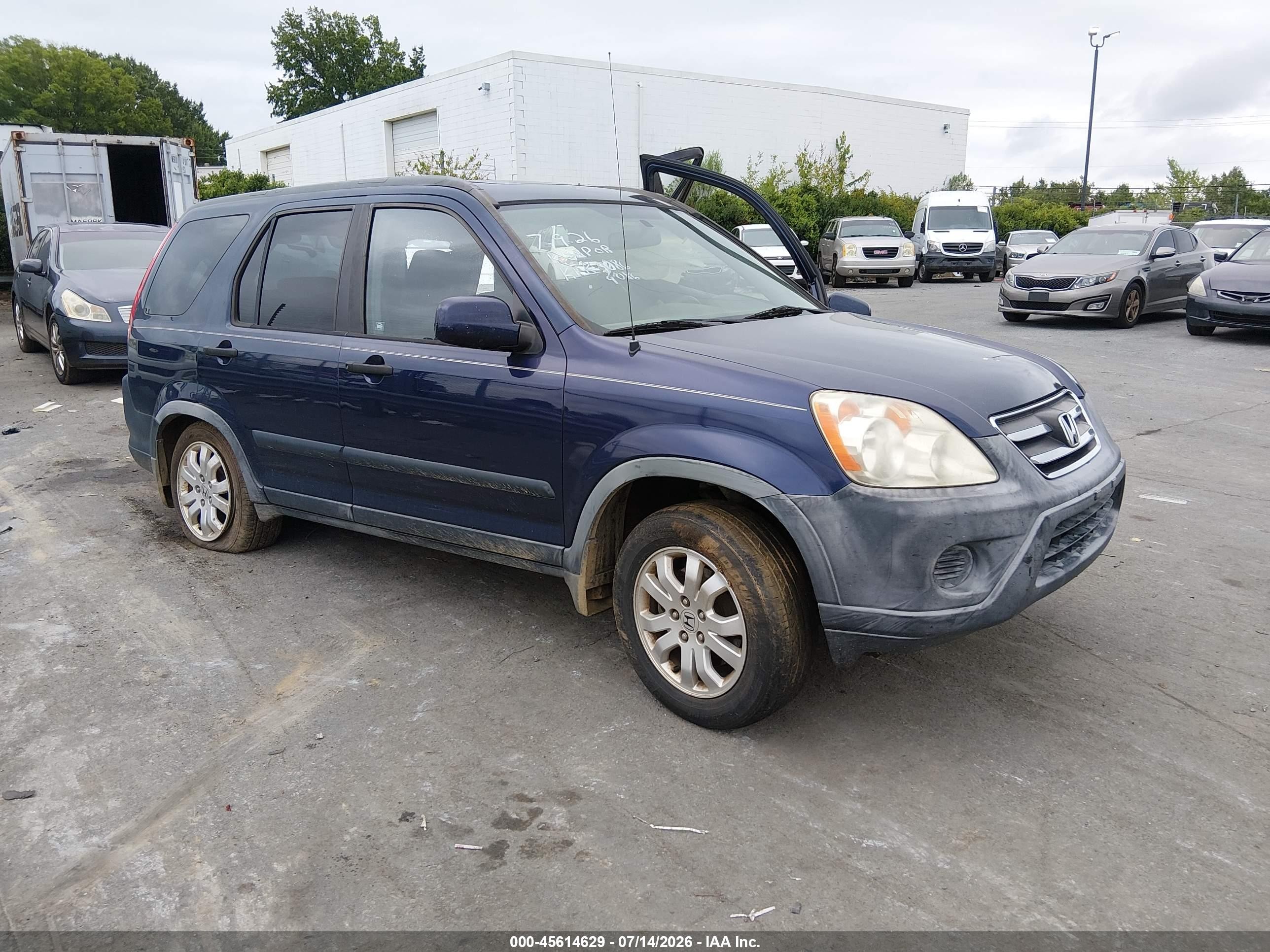 2006 Honda Cr-v Ex Blue vin: JHLRD78886C010137
