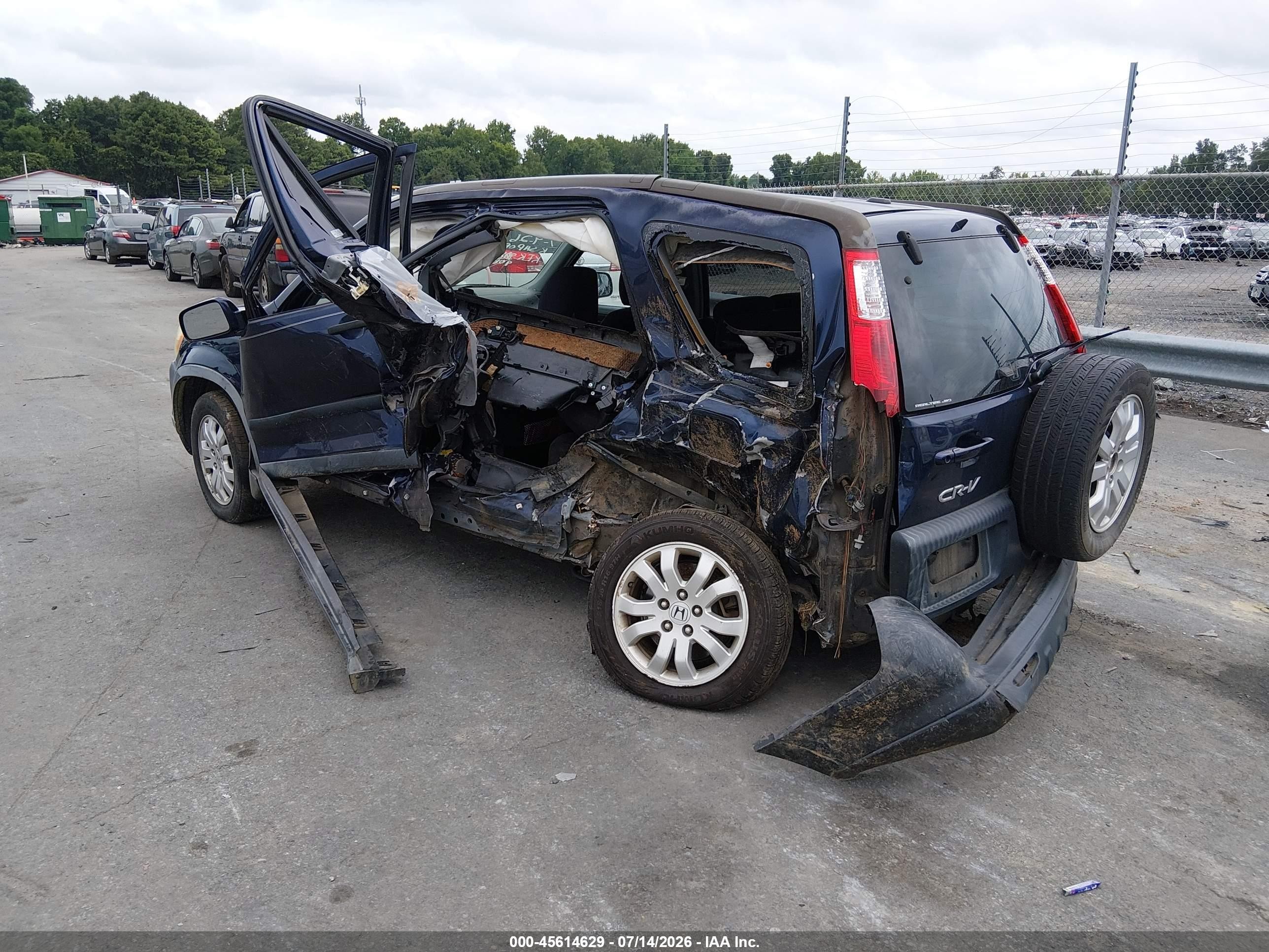 2006 Honda Cr-v Ex Blue vin: JHLRD78886C010137