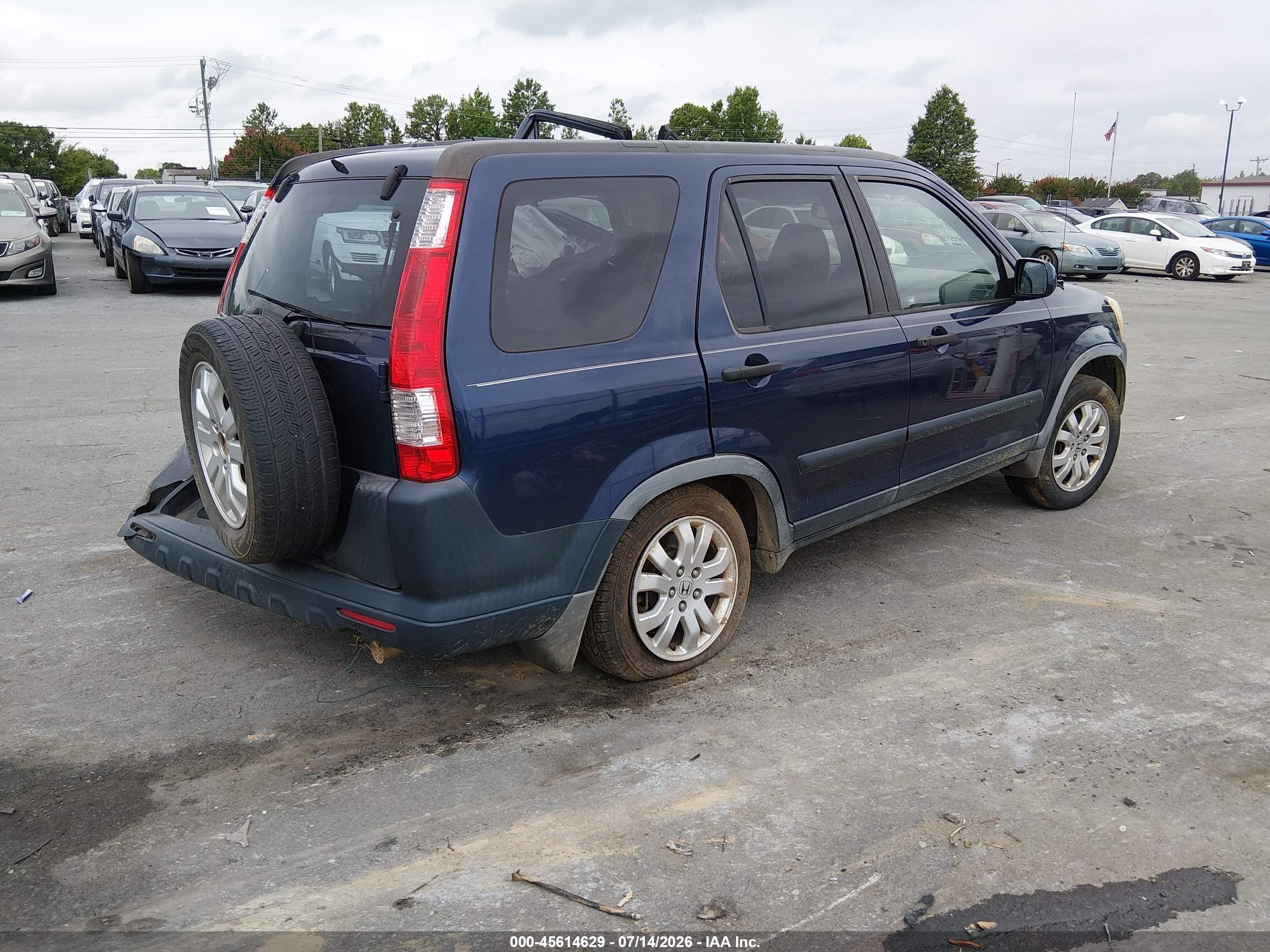 2006 Honda Cr-v Ex Blue vin: JHLRD78886C010137