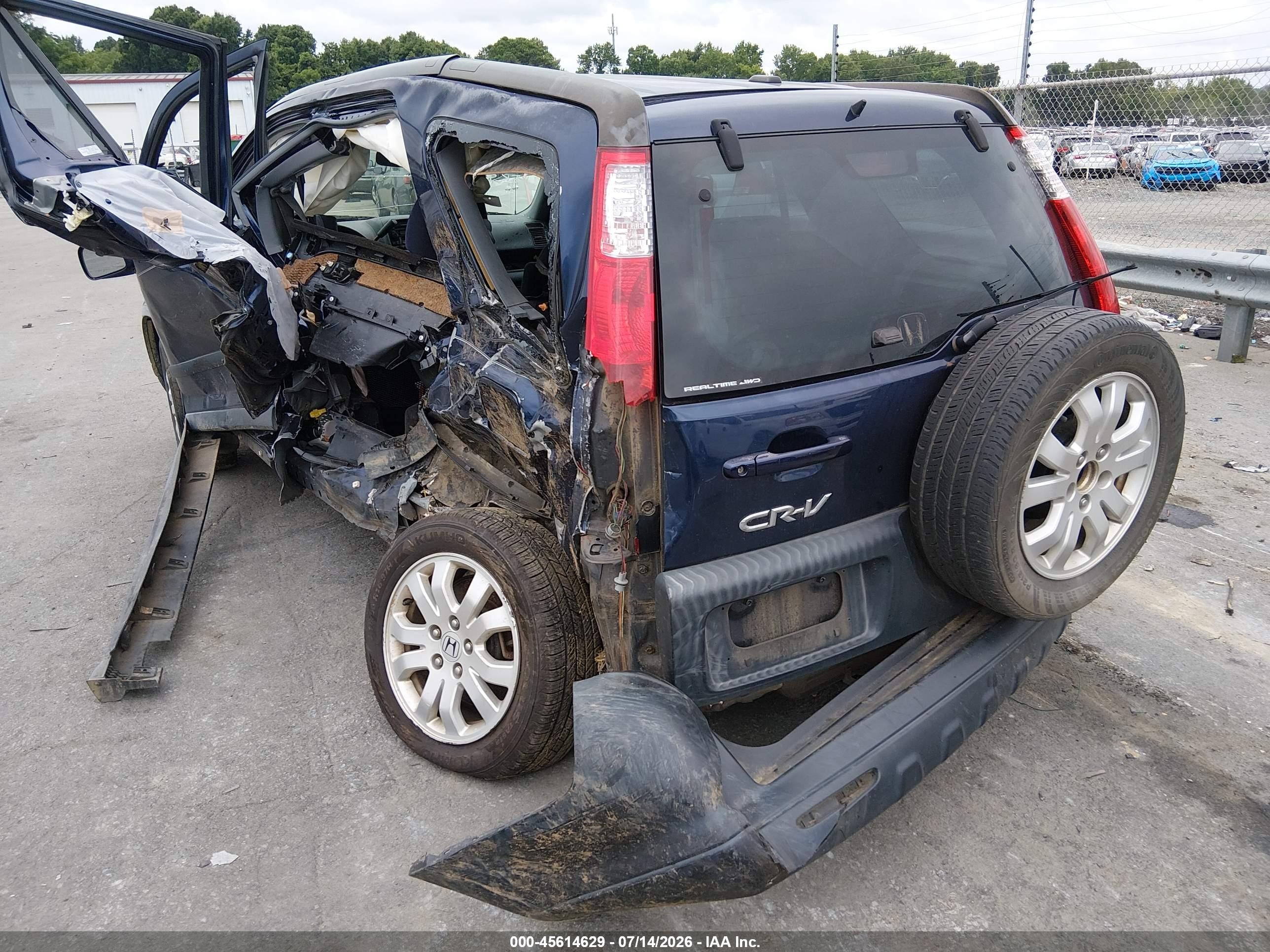 2006 Honda Cr-v Ex Blue vin: JHLRD78886C010137