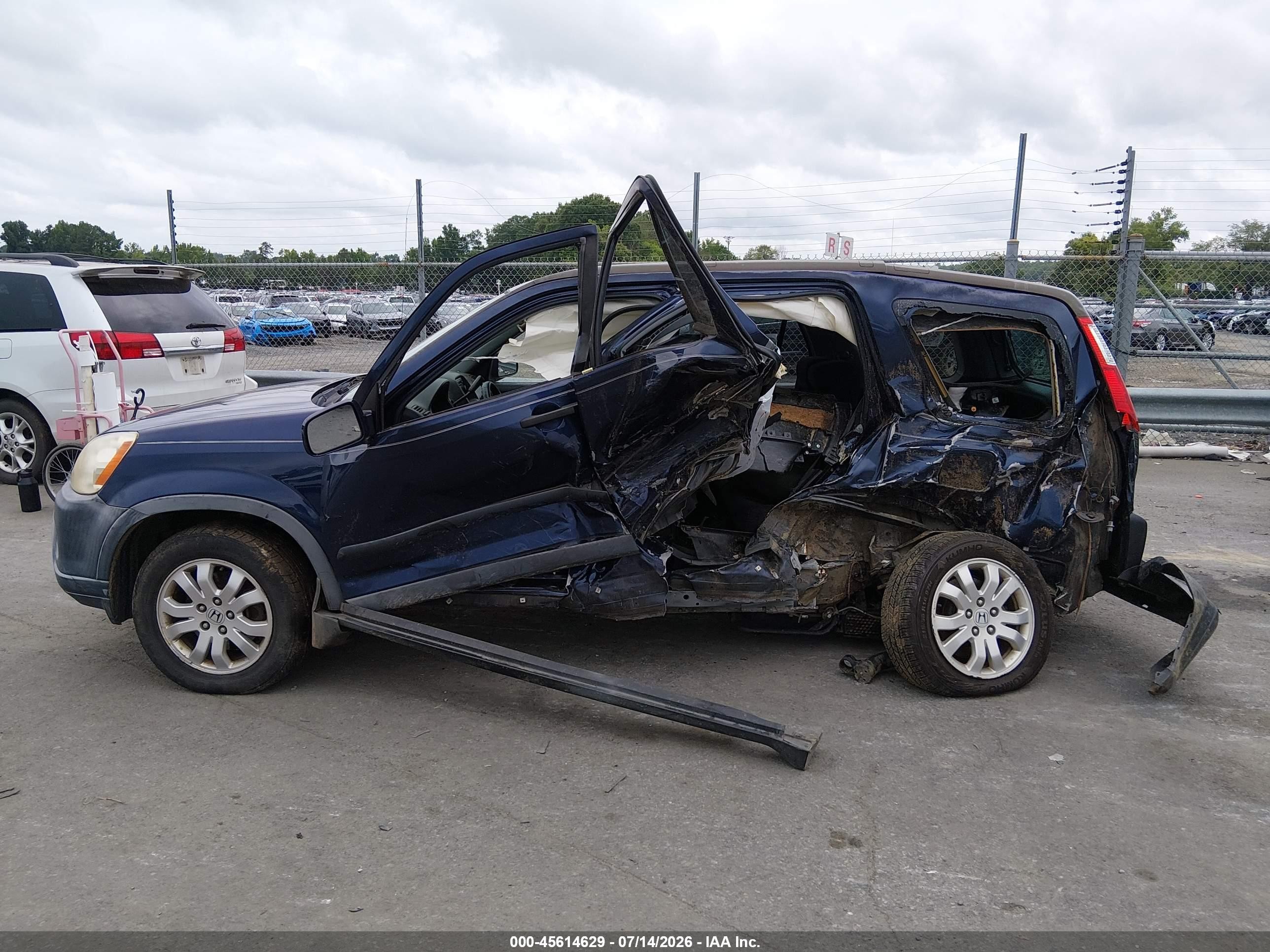 2006 Honda Cr-v Ex Blue vin: JHLRD78886C010137