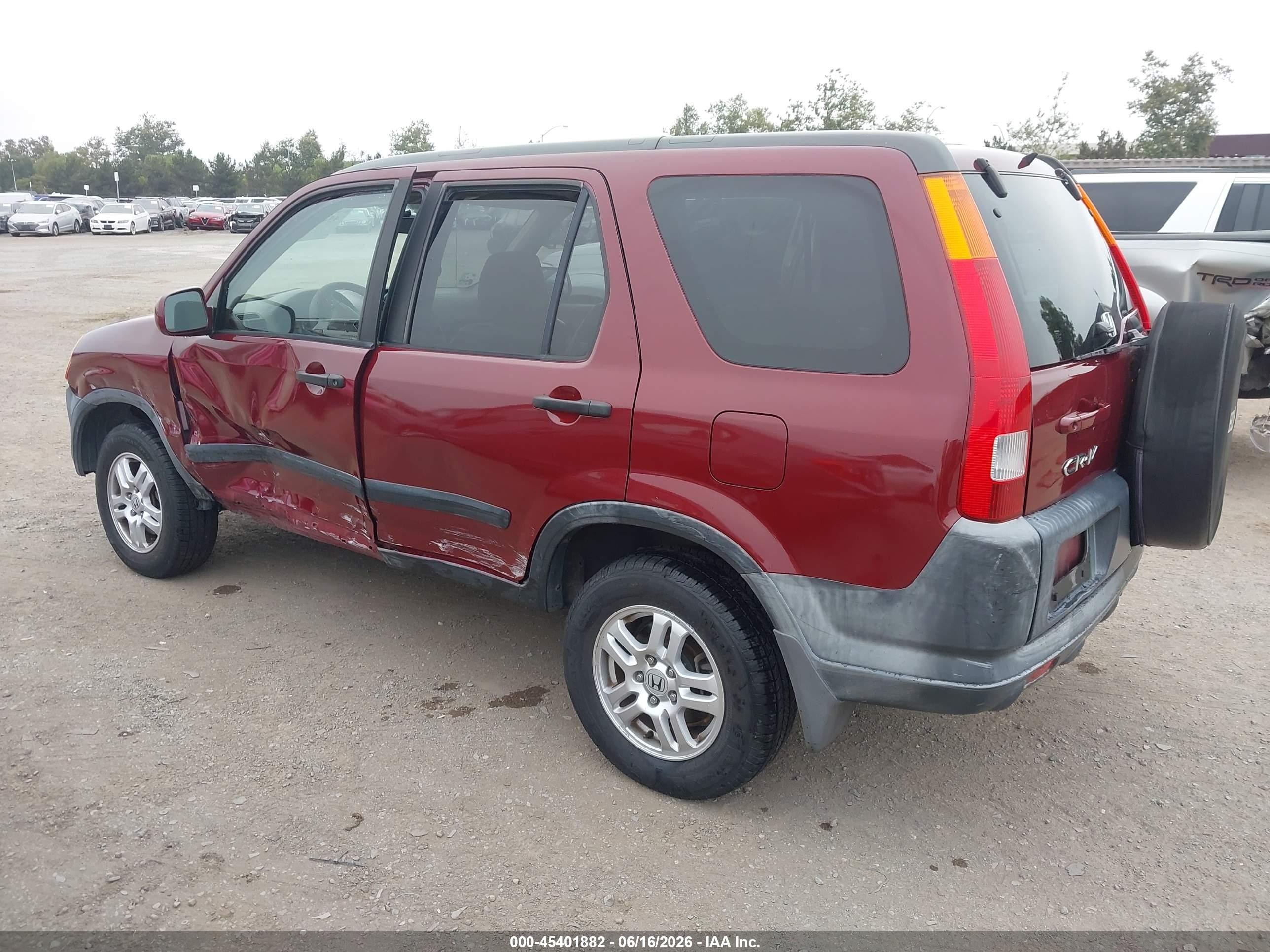2002 Honda Cr-v Ex Red vin: JHLRD78892C076982