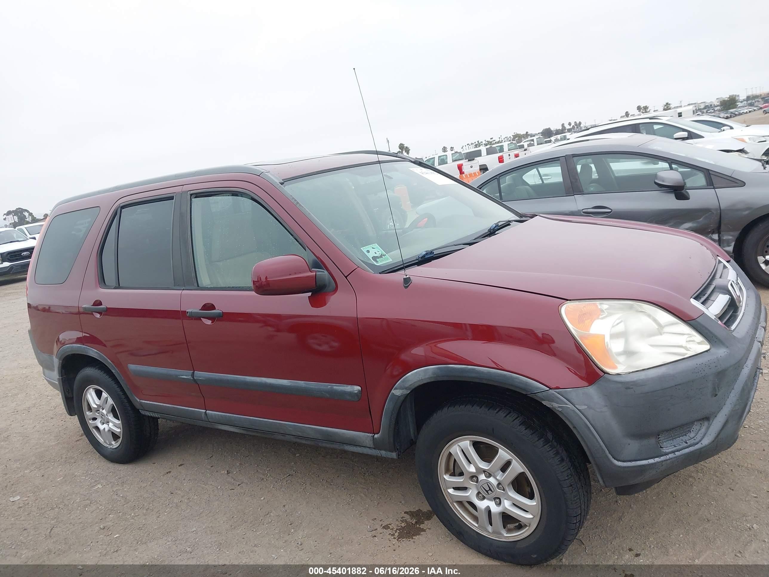2002 Honda Cr-v Ex Red vin: JHLRD78892C076982