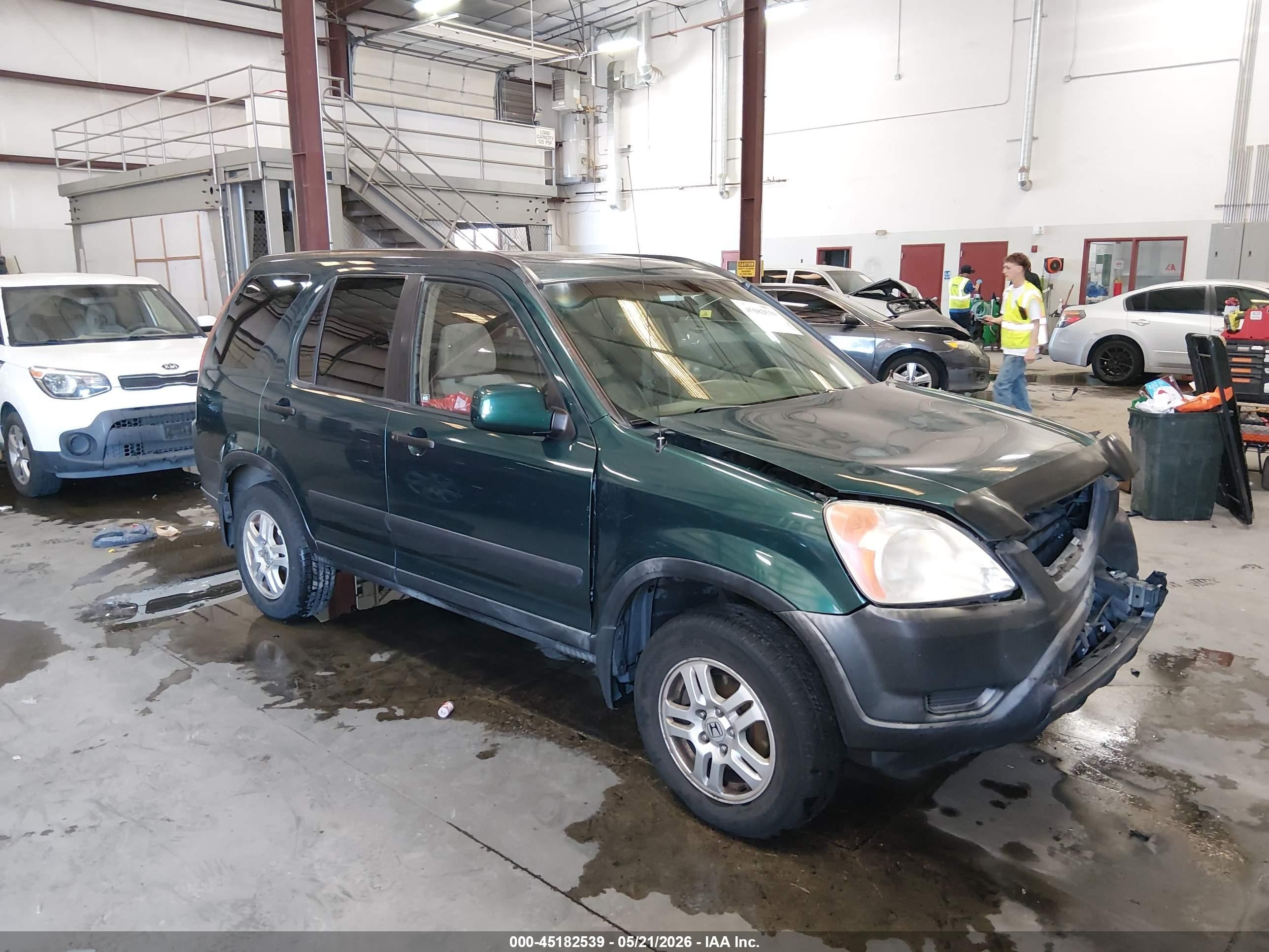 2002 Honda Cr-v Ex Green vin: JHLRD78892C092633