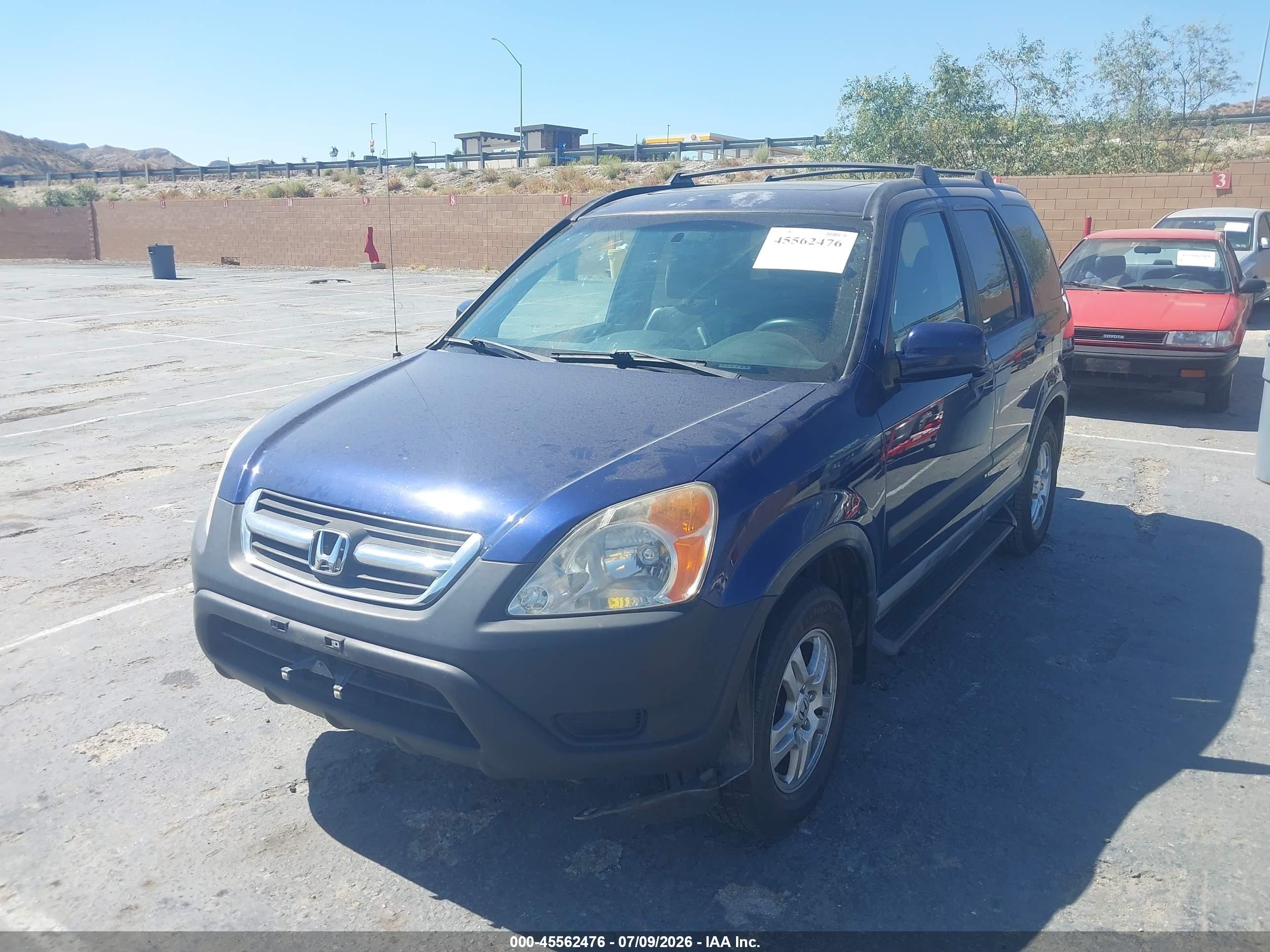 2002 Honda Cr-v Ex Blue vin: JHLRD78892C093359