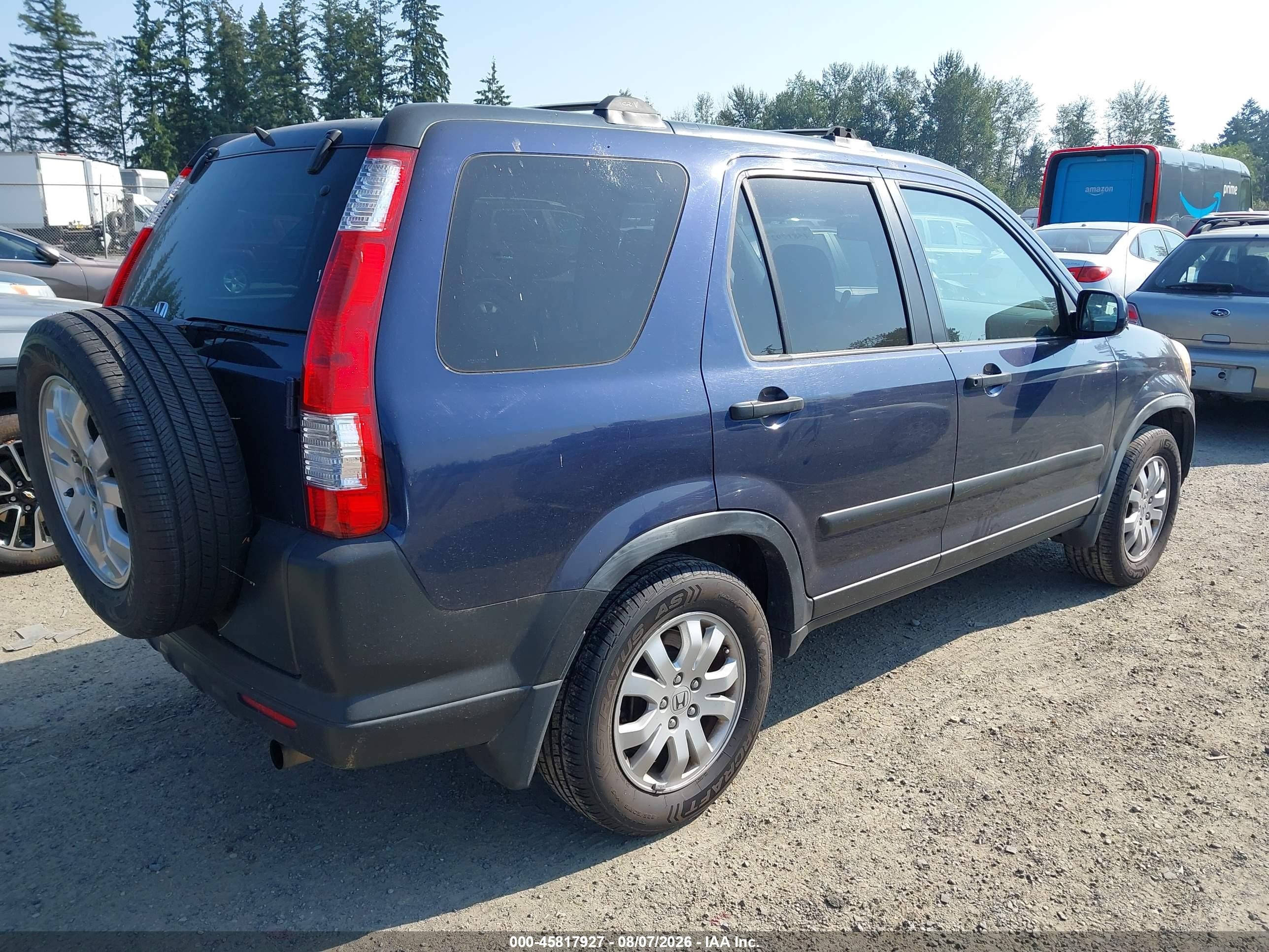 2006 Honda Cr-v Ex Синий vin: JHLRD78896C014942