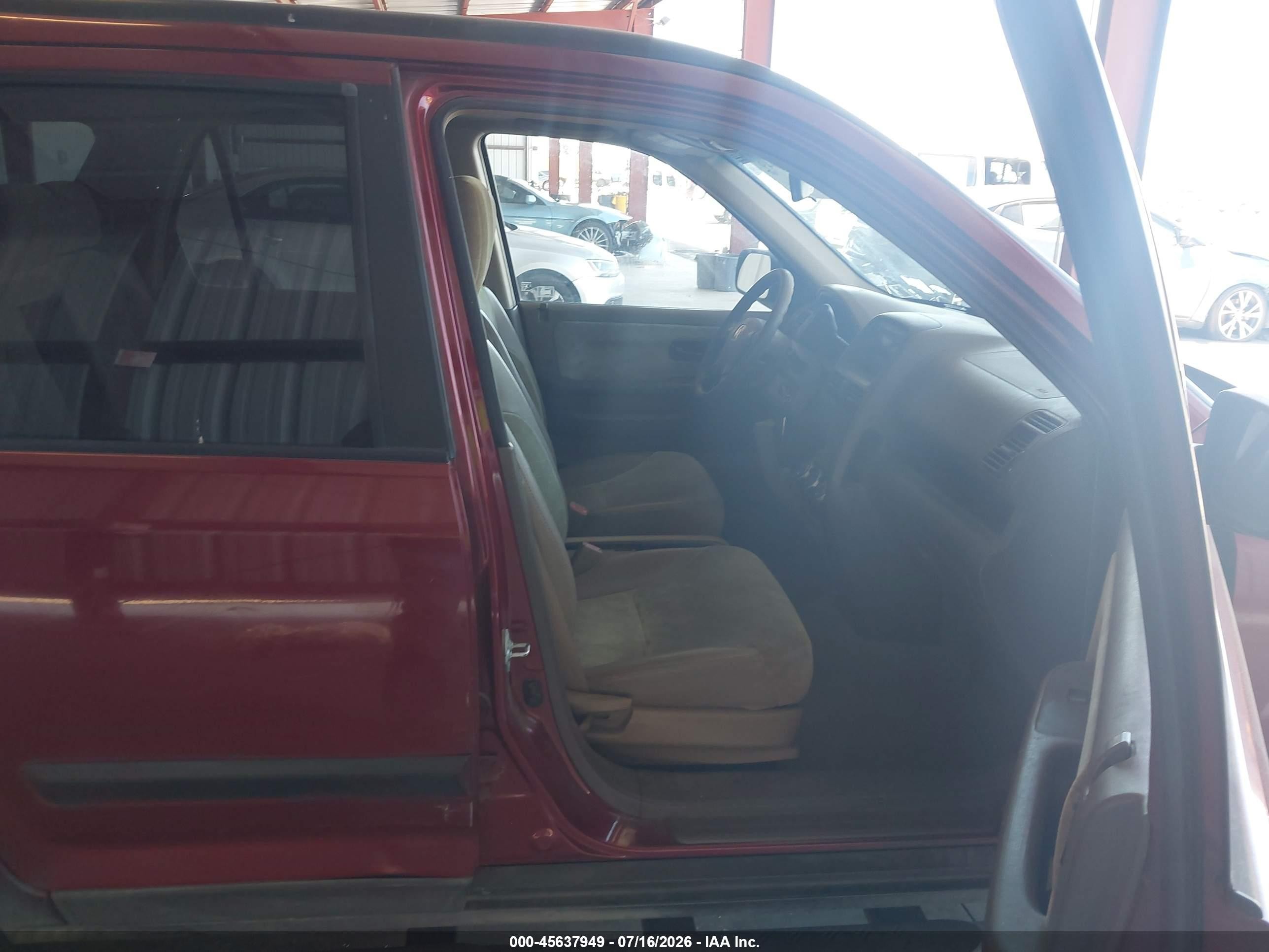2002 Honda Cr-v Ex Burgundy vin: JHLRD788X2C016337