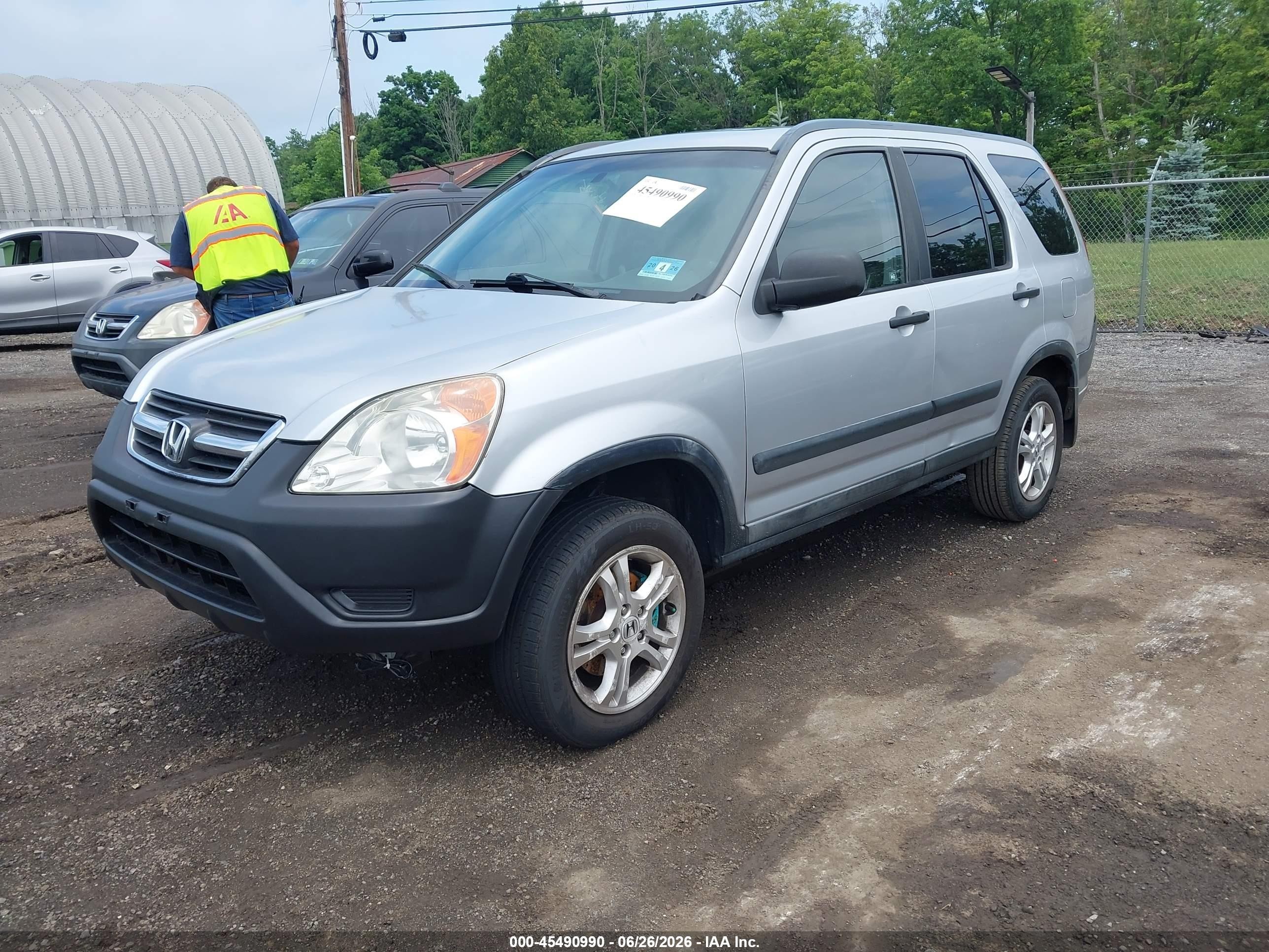 2002 Honda Cr-v Ex Silver vin: JHLRD788X2C077719