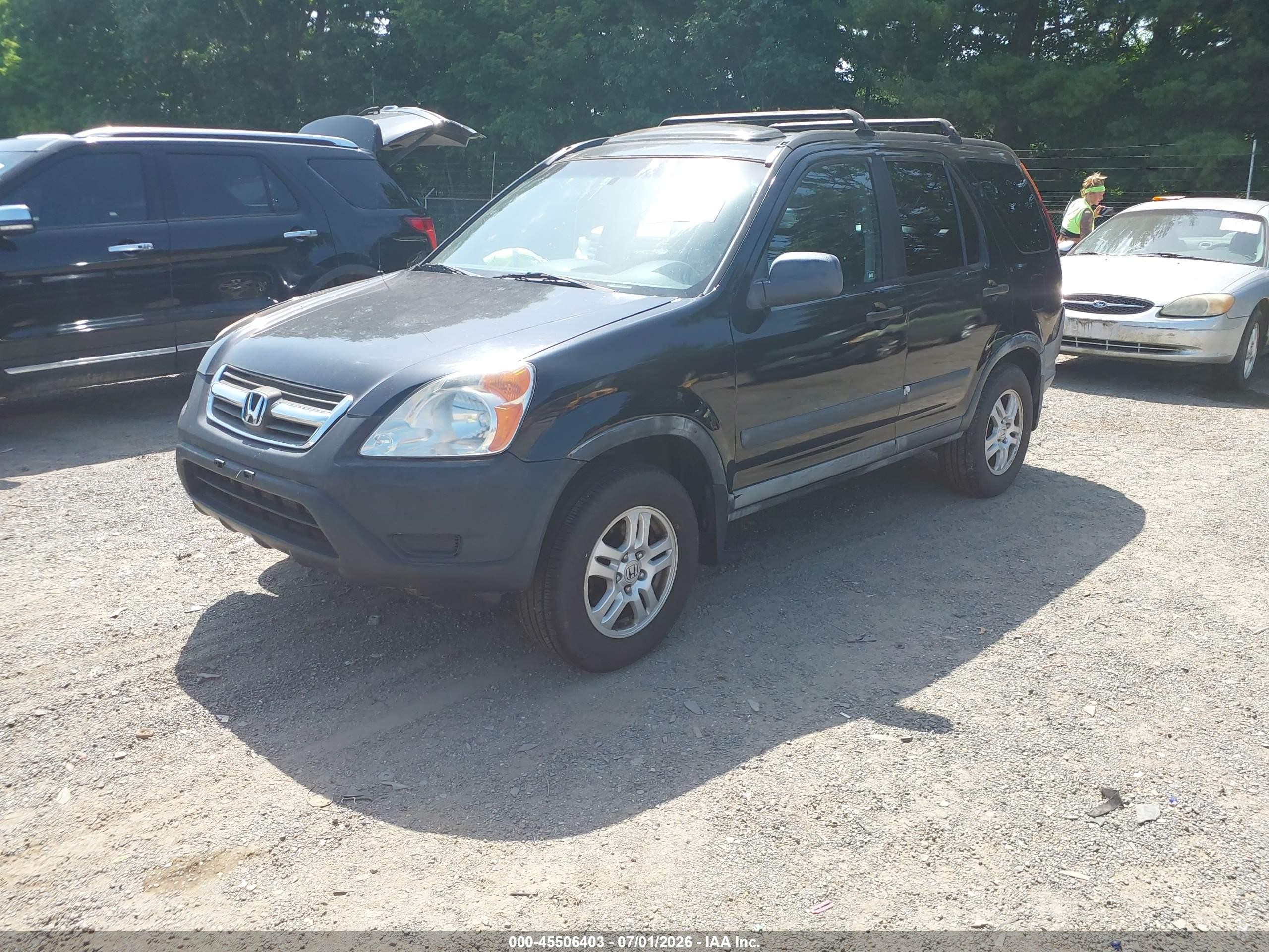 2002 Honda Cr-v Ex Black vin: JHLRD788X2C089756