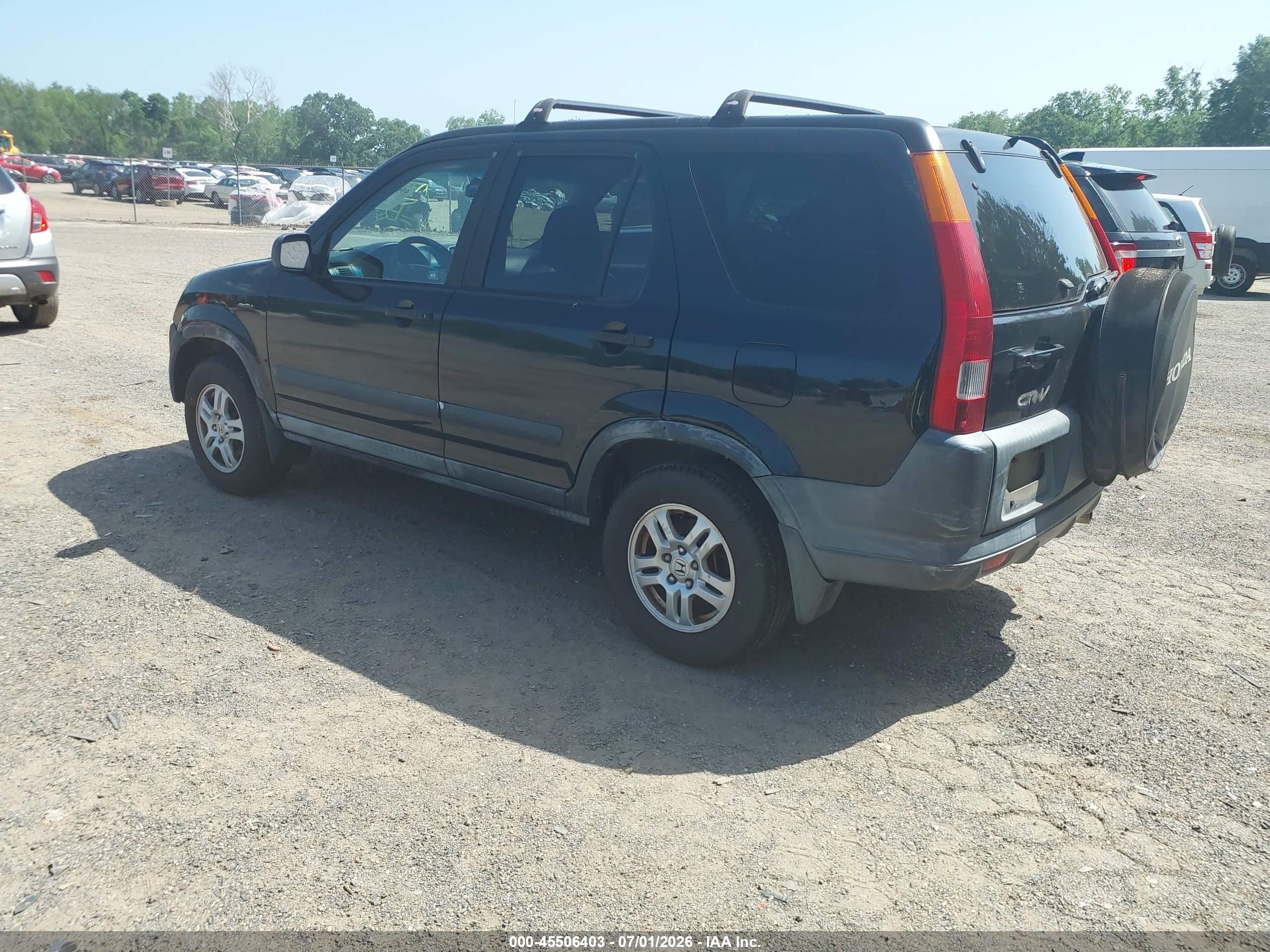 2002 Honda Cr-v Ex Black vin: JHLRD788X2C089756